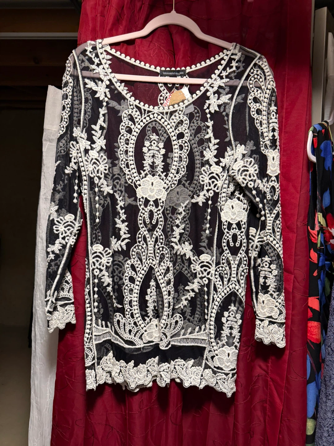 You Are Not Alone Lace Trim Tunic Top - photo 2
