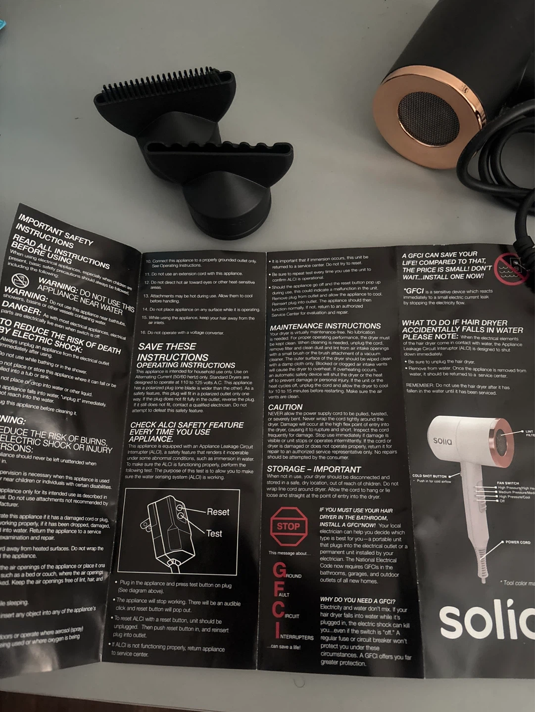 New Solia Professional Hair Dryer with Attachments - photo 5