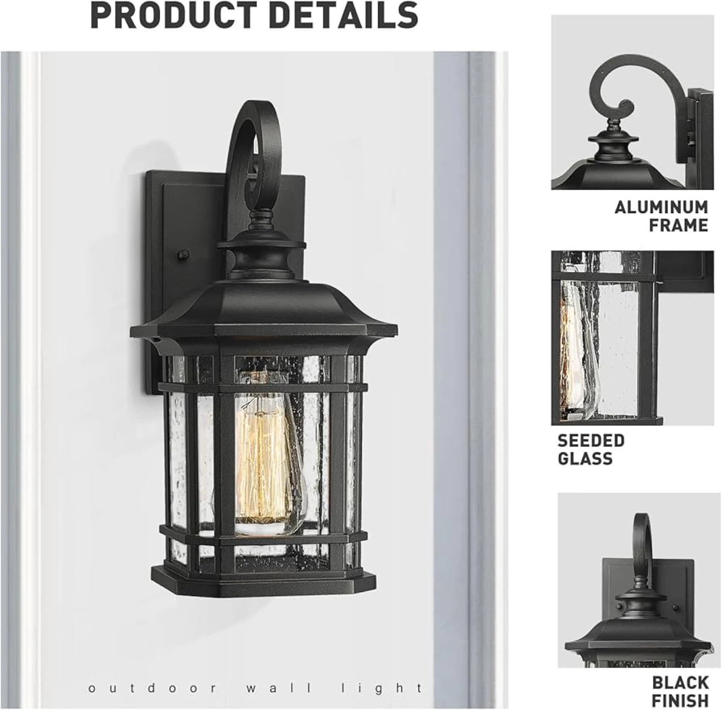 Emliviar Outdoor Wall Light - Black Finish - photo 3