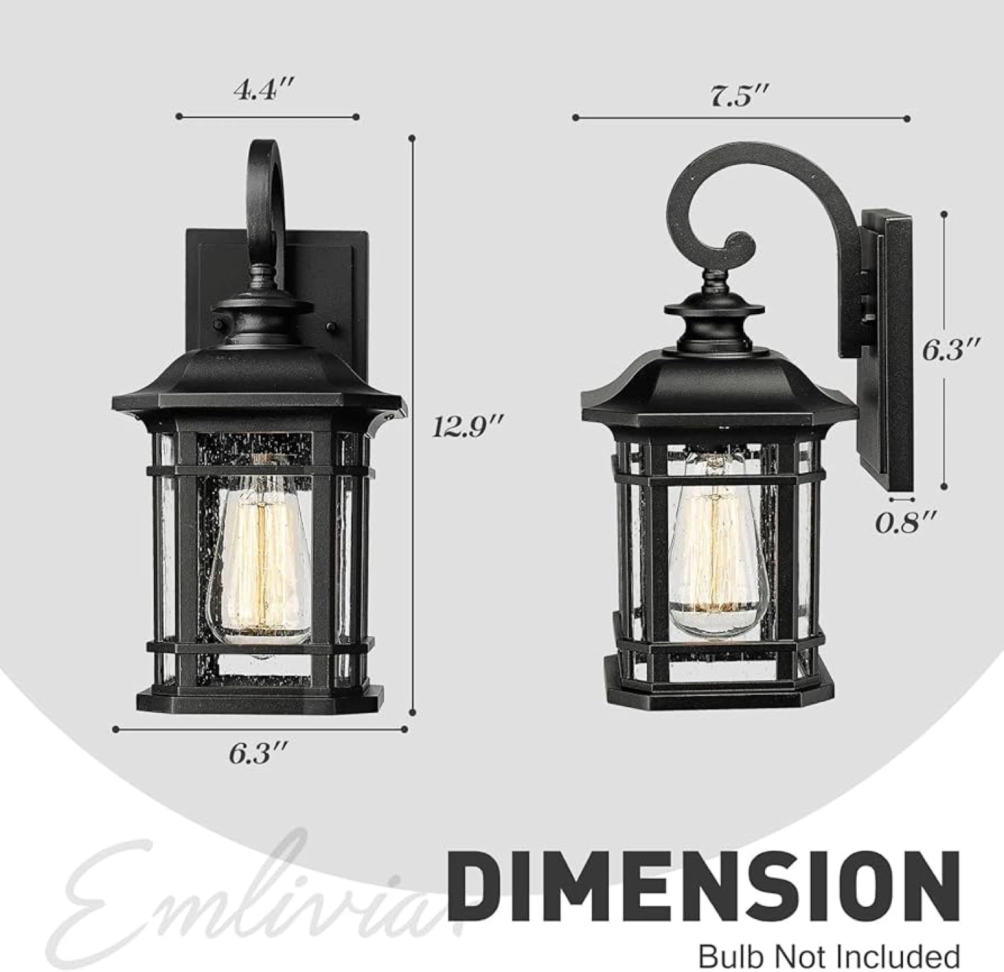 Emliviar Outdoor Wall Light - Black Finish - photo 2