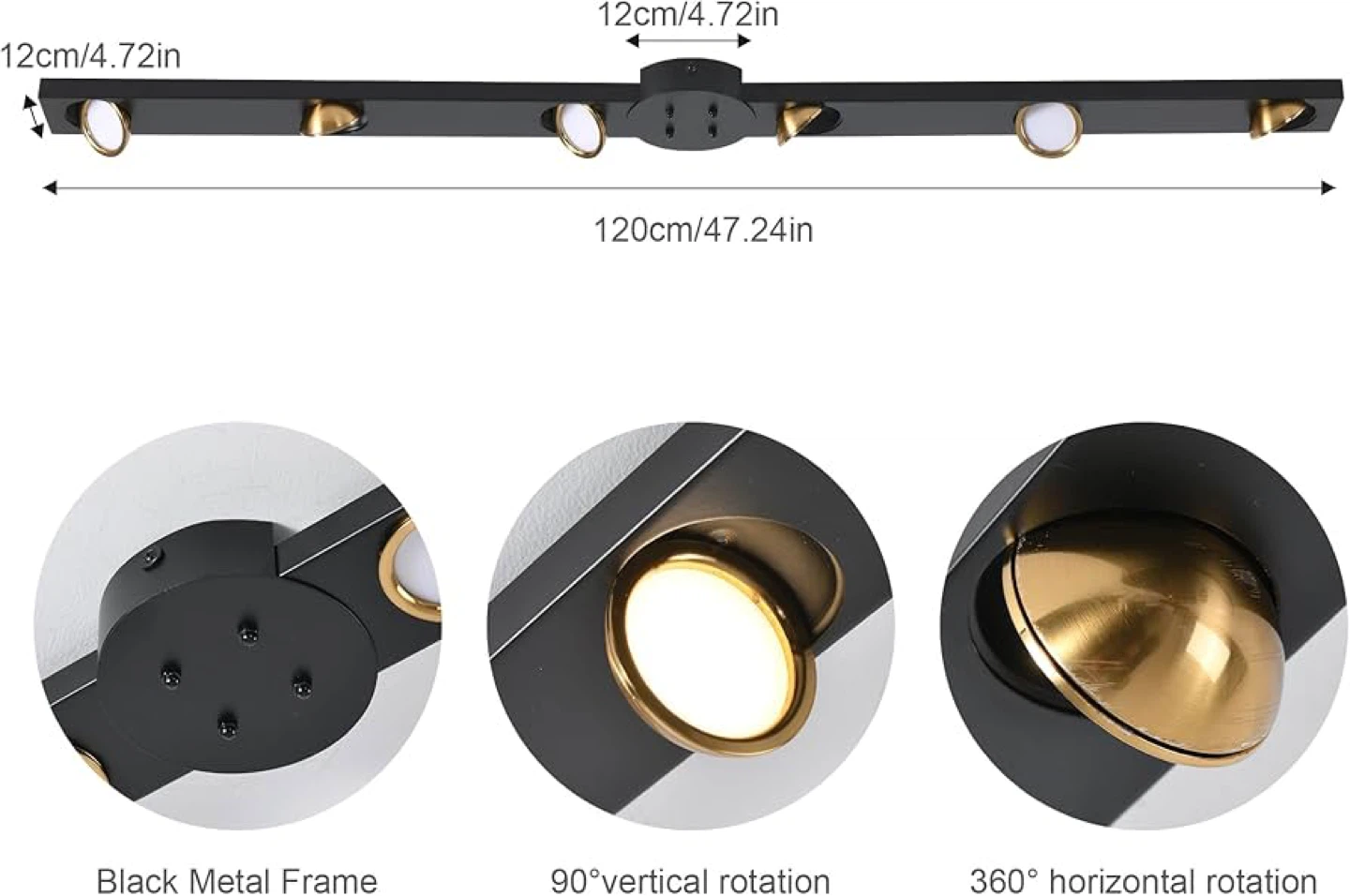 Garwarm Modern Ceiling Light Track Lighting, 47 Inch Dimmable - photo 3