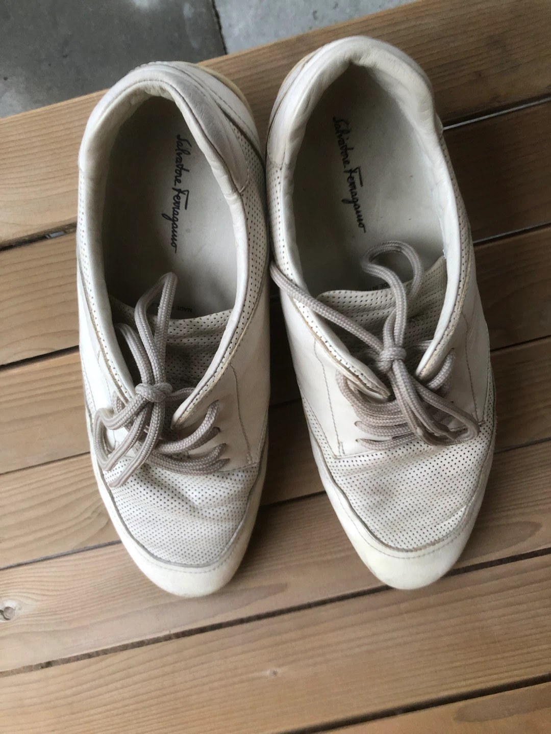 Salvatore Ferragamo White Leather Sneakers - photo 2