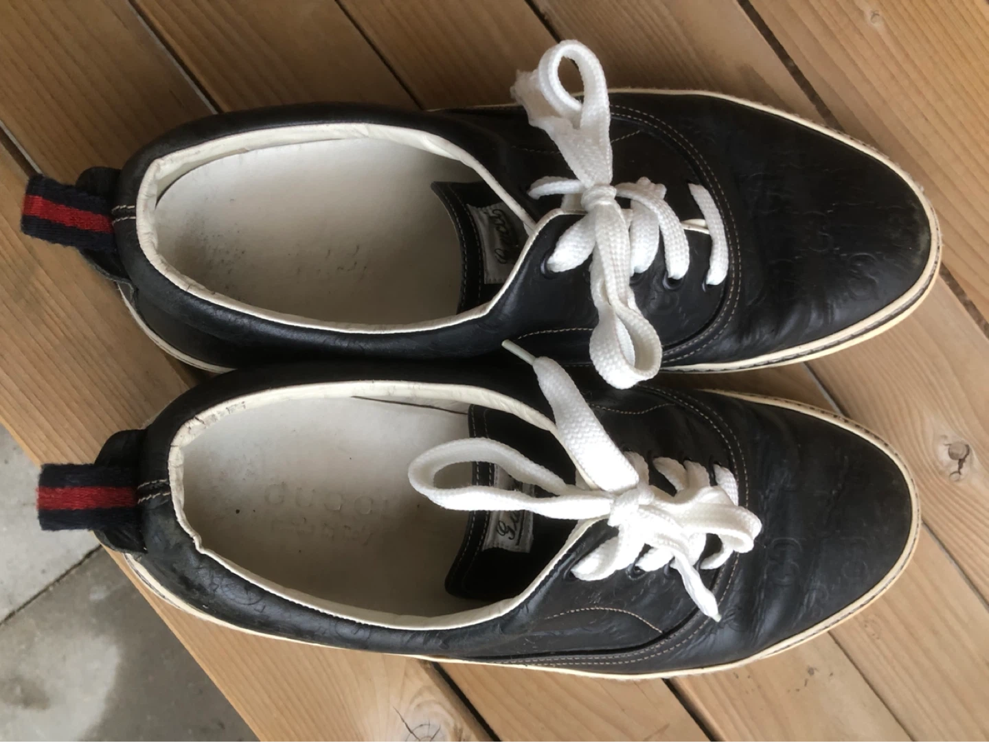 Gucci Black Leather Sneakers