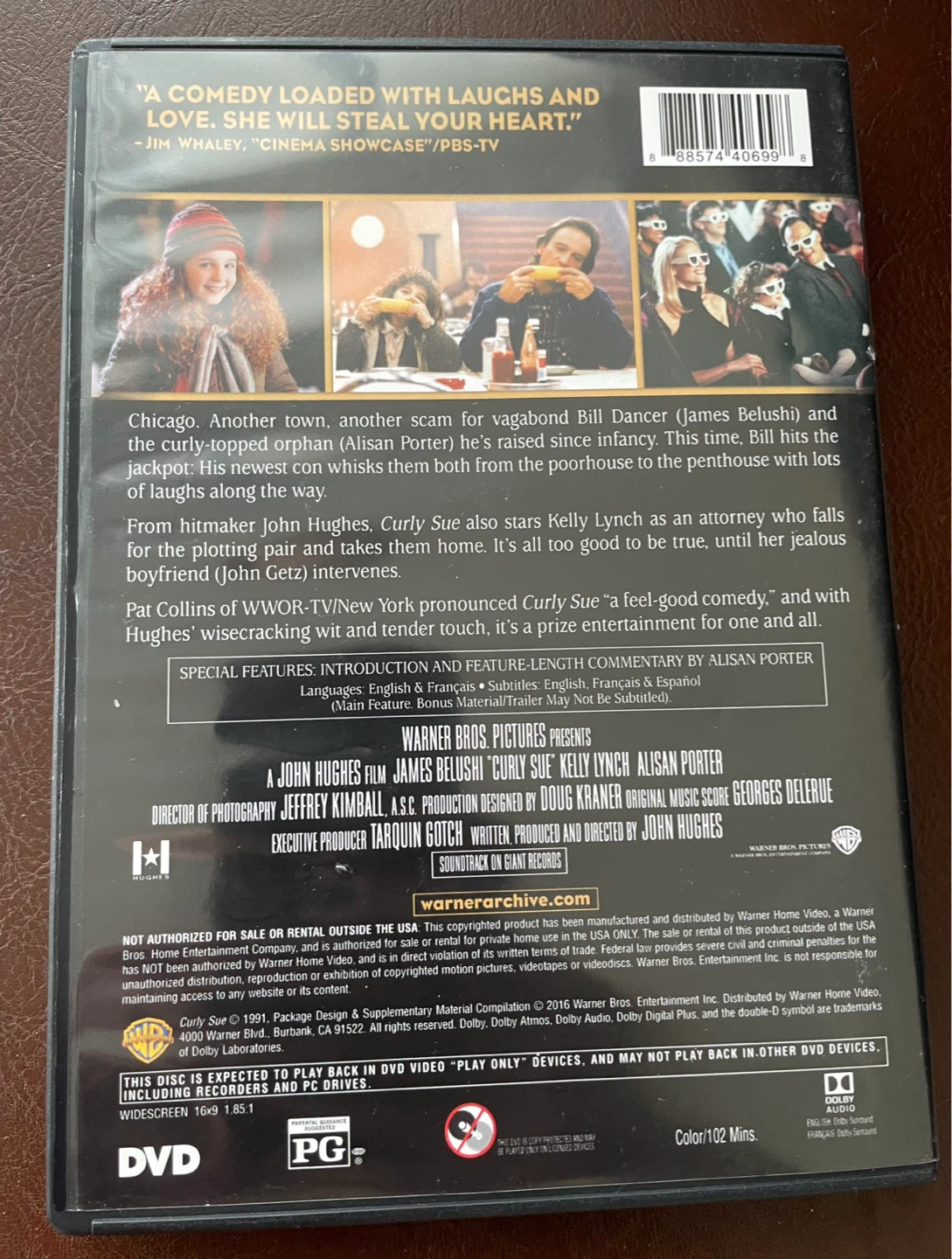 Curly Sue Warner Archives DVD, John Hughes - photo 3