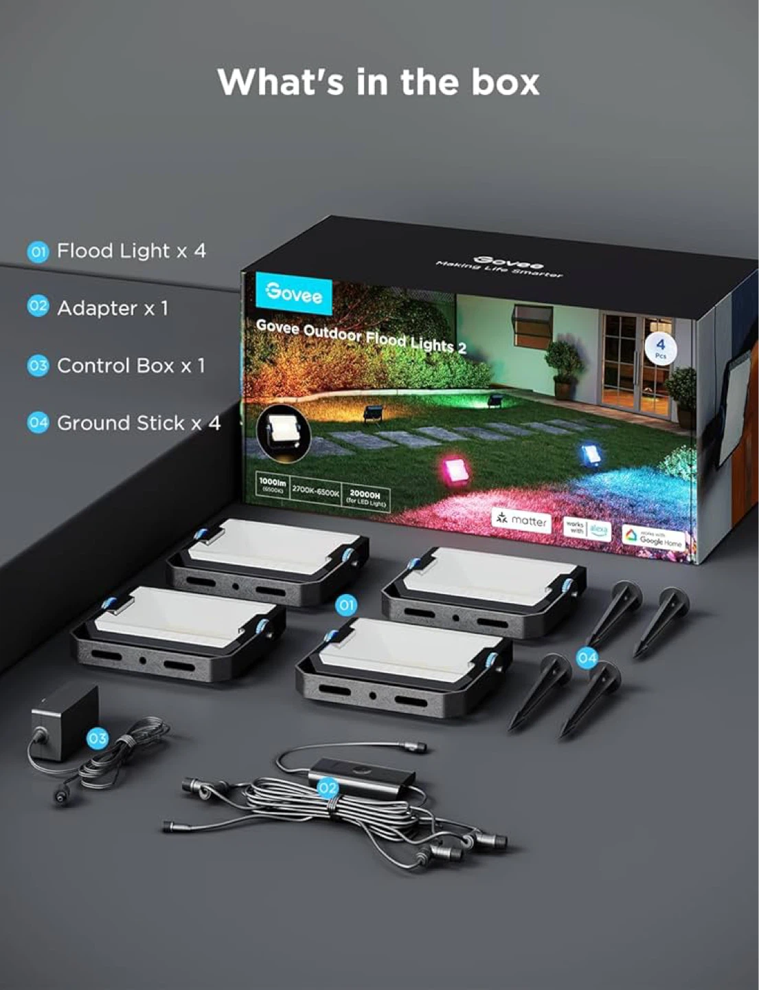 Govee Outdoor Flood Lights 2 (4 Pcs) - photo 3