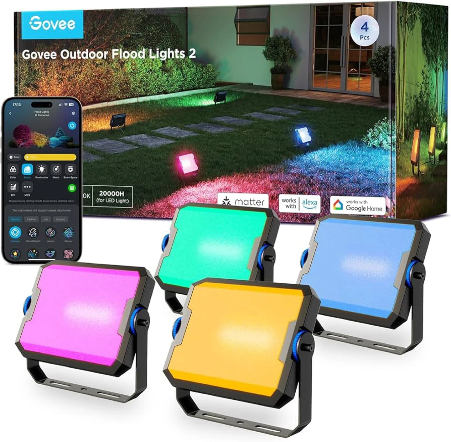 Govee Outdoor Flood Lights 2 (4 Pcs)