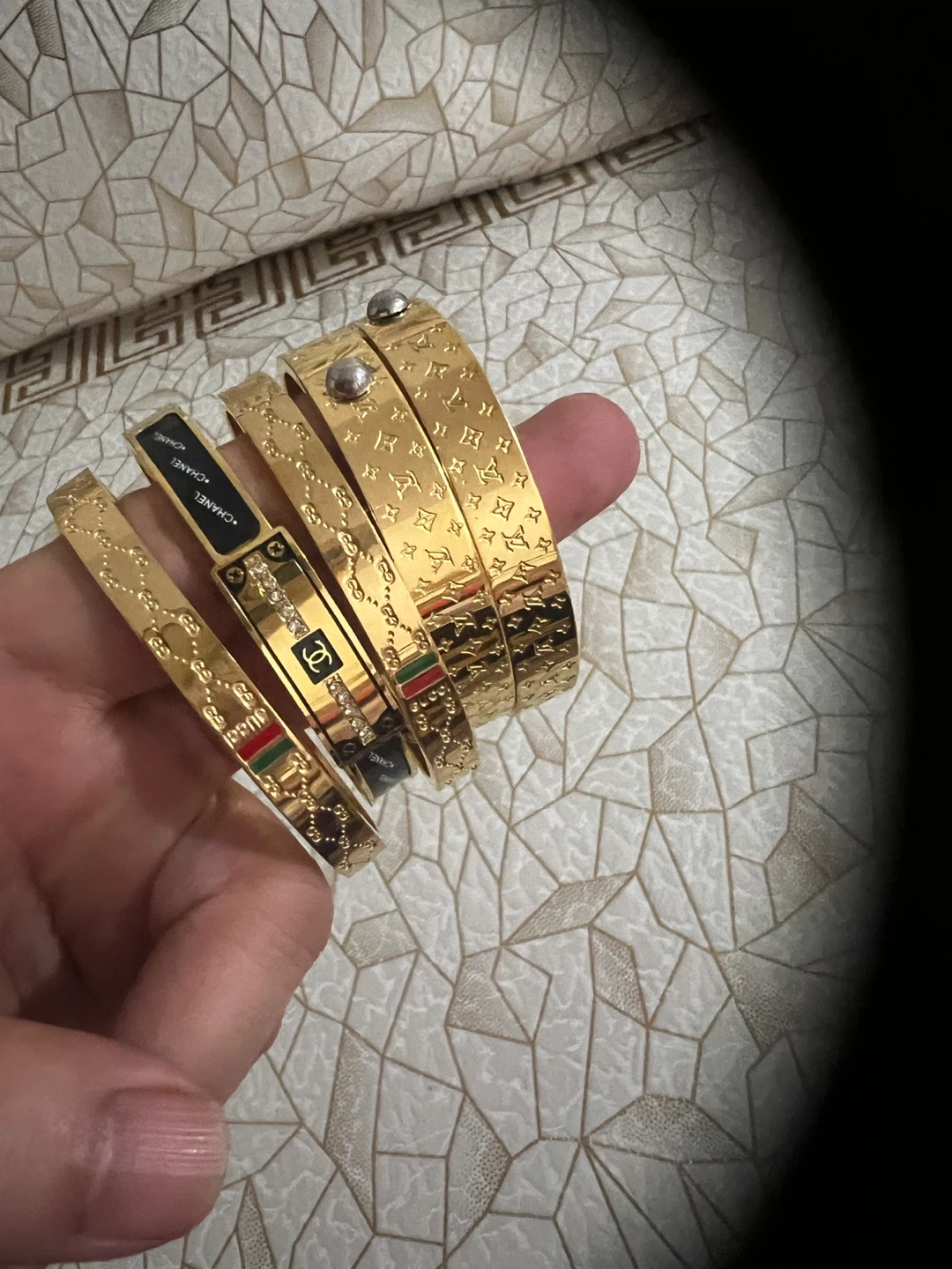 Gold Tone Designer Inspired Bracelets Set