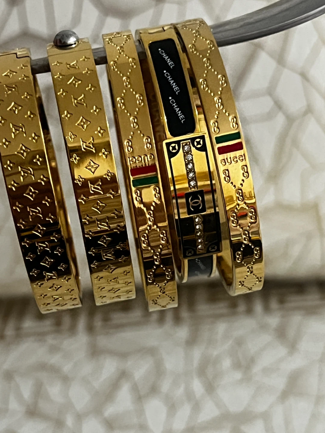 Gold Tone Designer Inspired Bracelets Set - photo 3