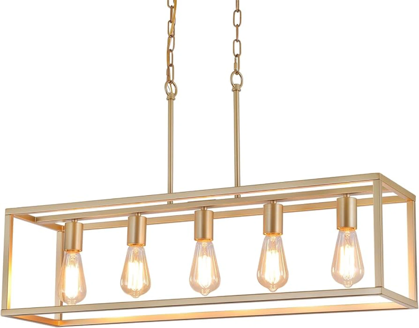AMZASA Gold Rectangle Kitchen Island Lights - photo 2