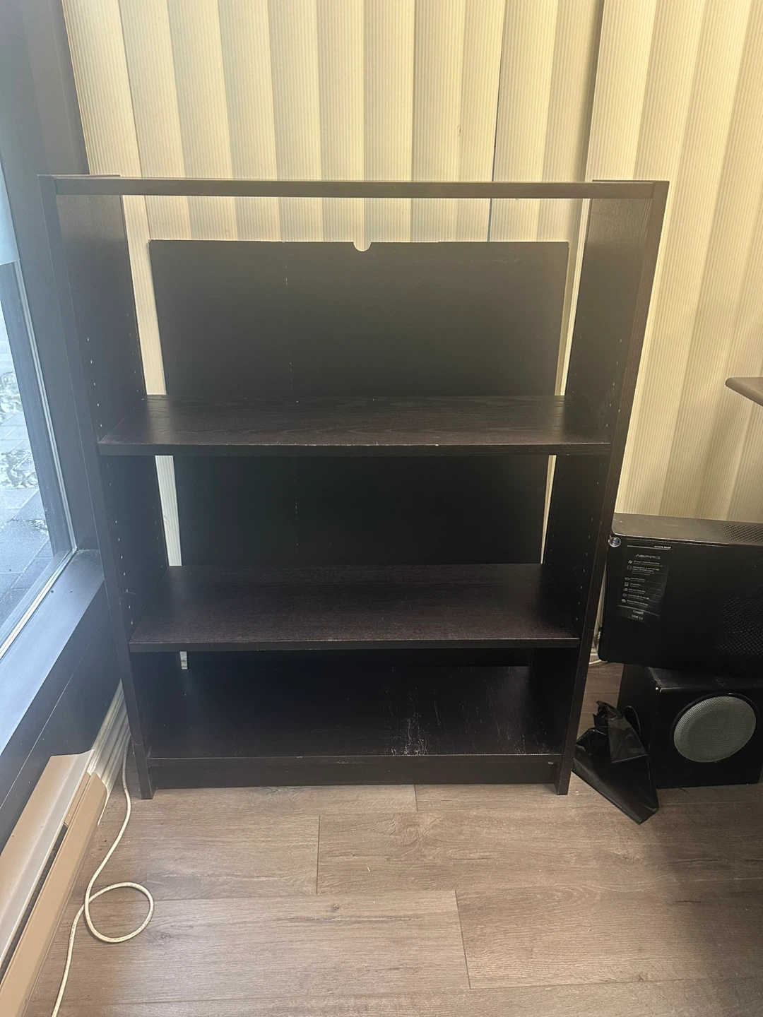 Dark Brown 3-Shelf Bookcase