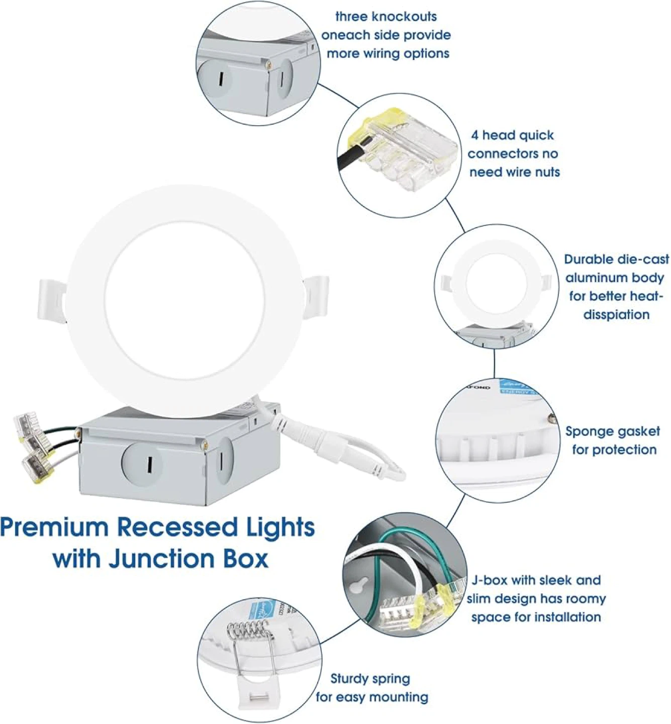 INCARLED 4" LED Recessed Lights with Junction Box (24 Pack) - photo 2