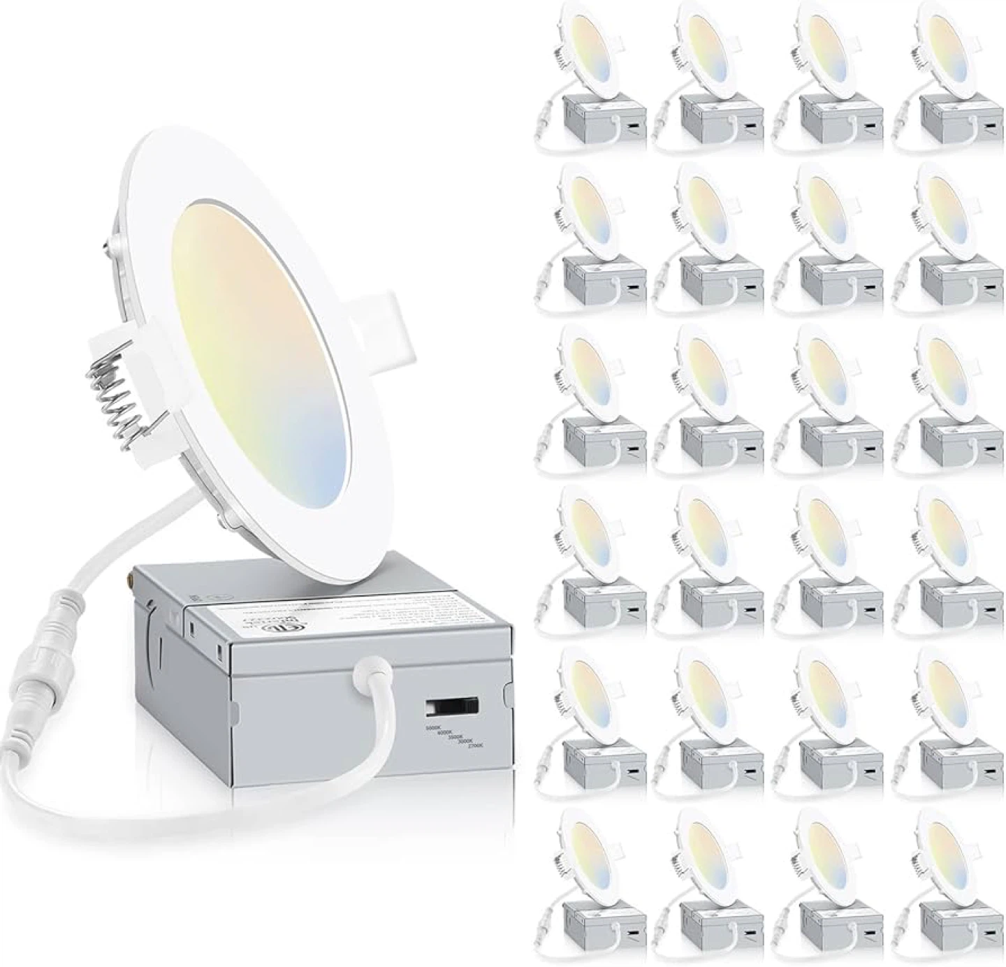 INCARLED 4" LED Recessed Lights with Junction Box (24 Pack)