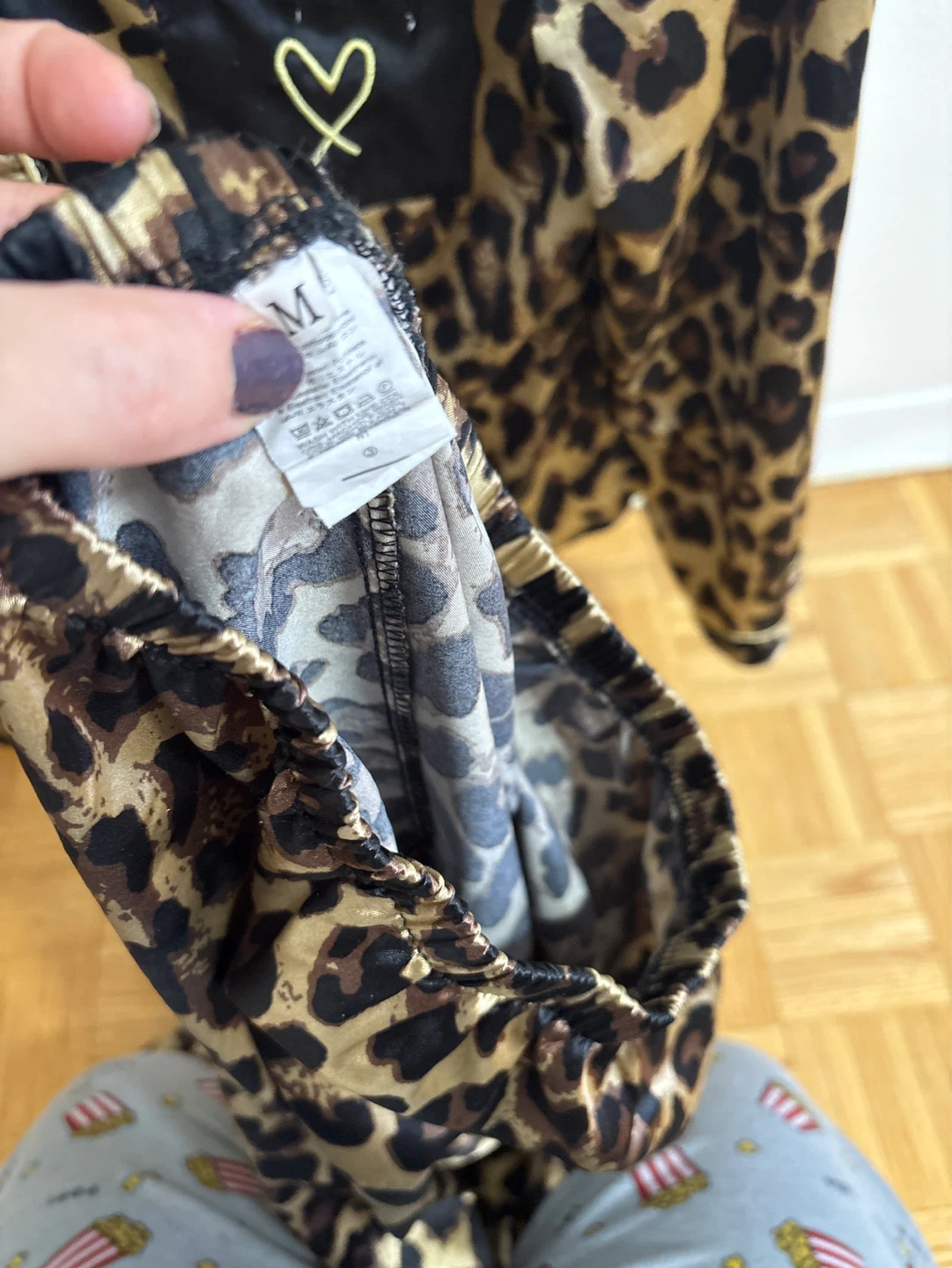 Leopard Print Pajama Set - Size Medium - photo 2