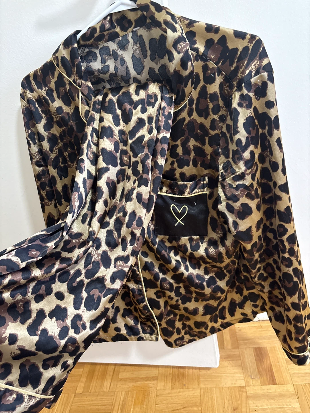 Leopard Print Pajama Set - Size Medium