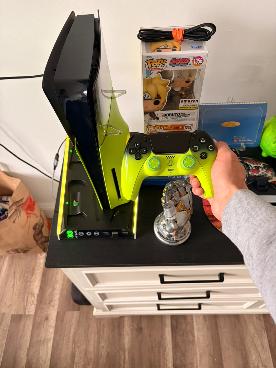 Custom Lime Green and Black Sony PlayStation 5 Console - photo 3