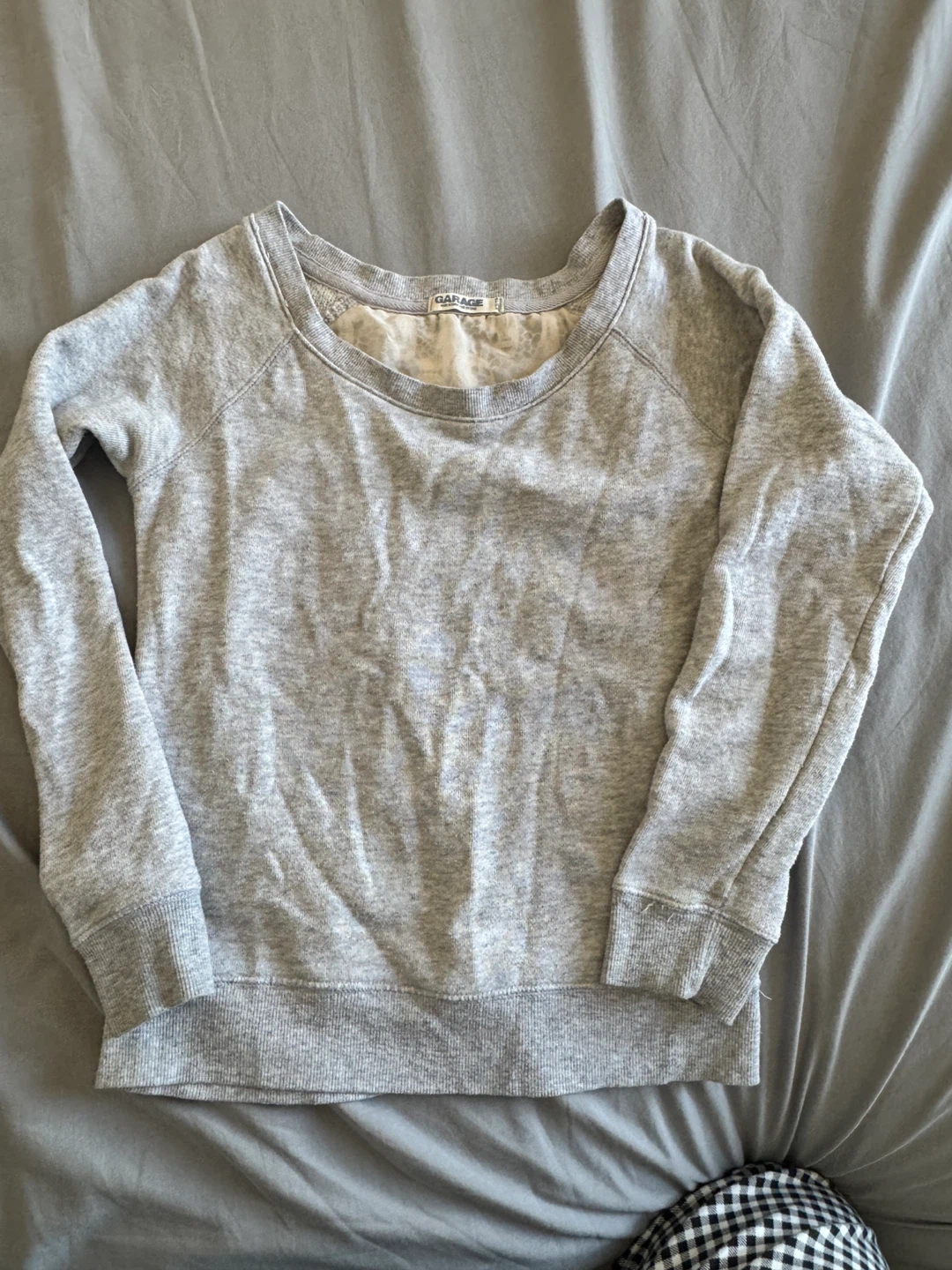 Garage Grey Lace Back Sweatshirt