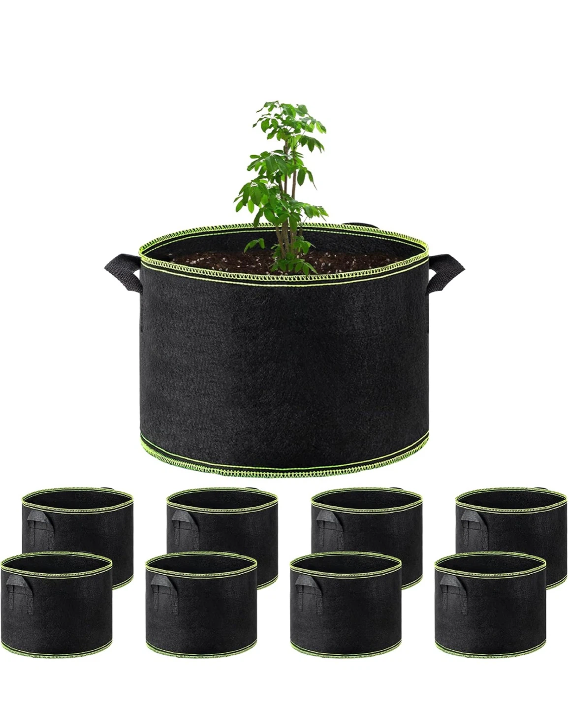 5 grow bags with handles- 15 gallons