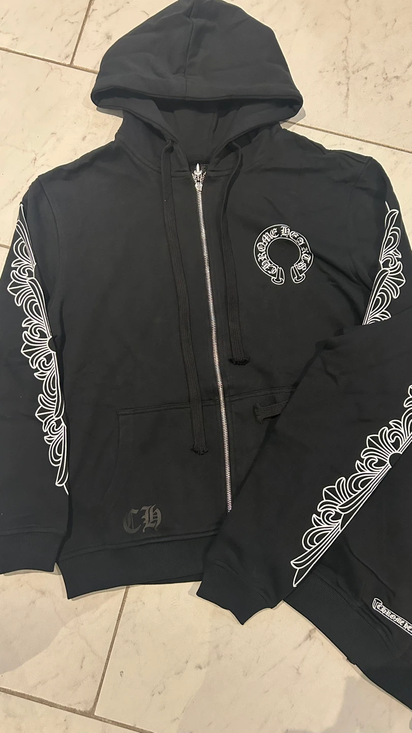 Chrome Hearts Black Zip-Up Hoodie - photo 2