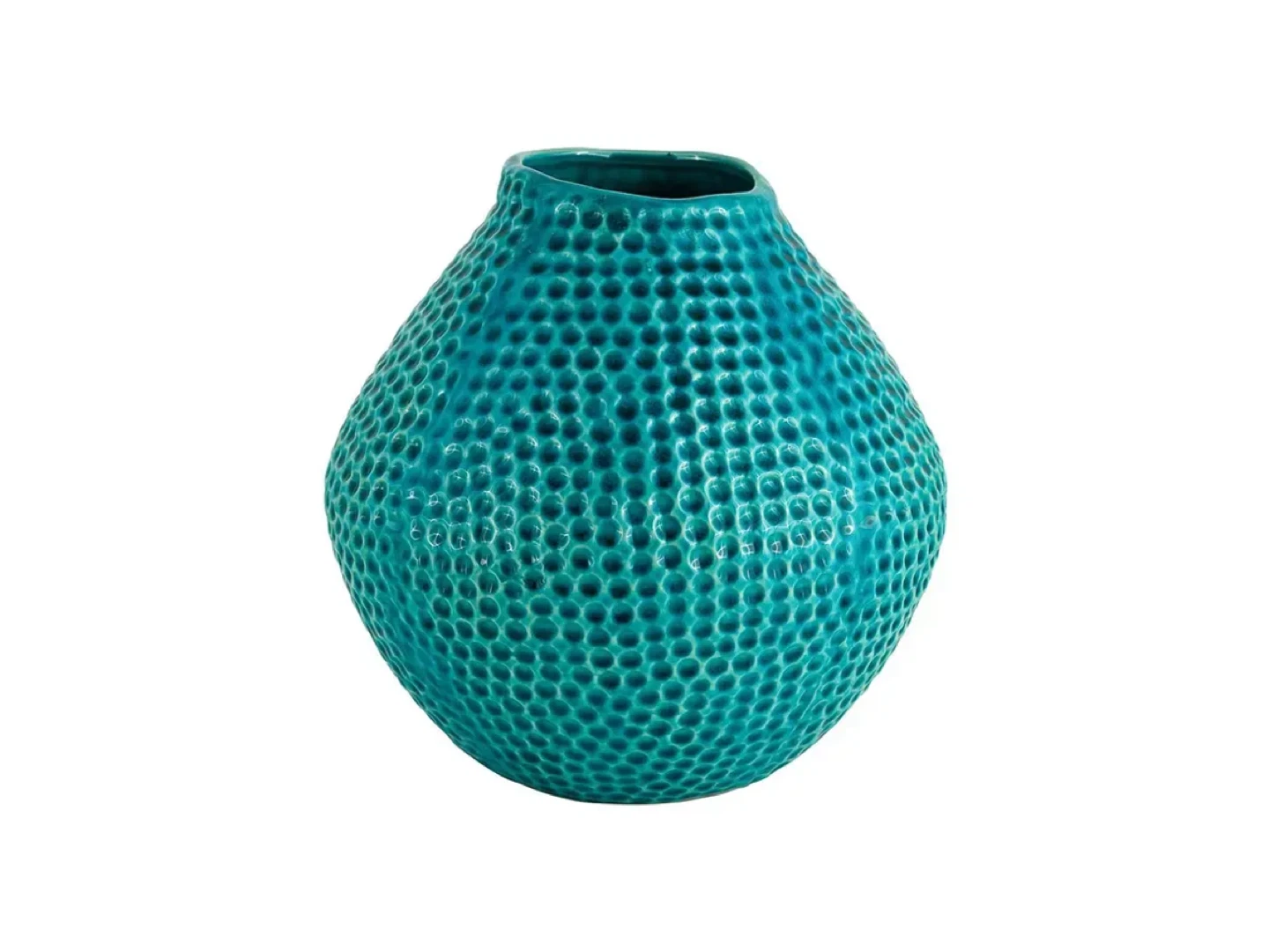 Teal Textured Ceramic Vase