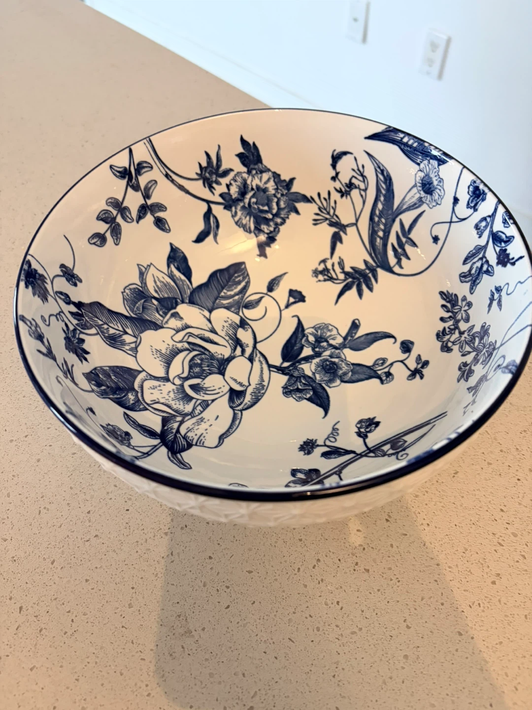 Blue and White Floral Serving Bowl- 4 pcs - photo 2