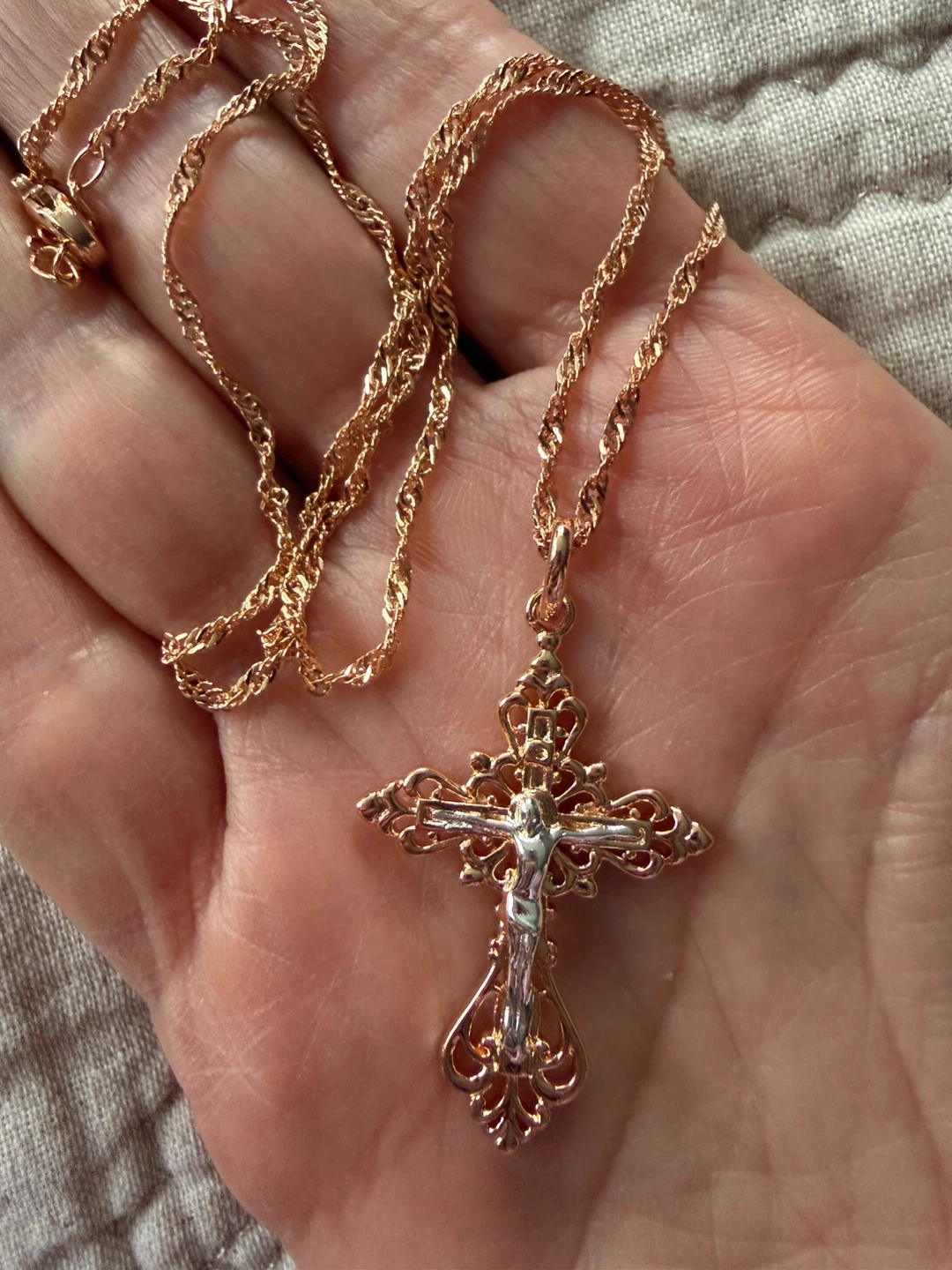 14k cross necklace