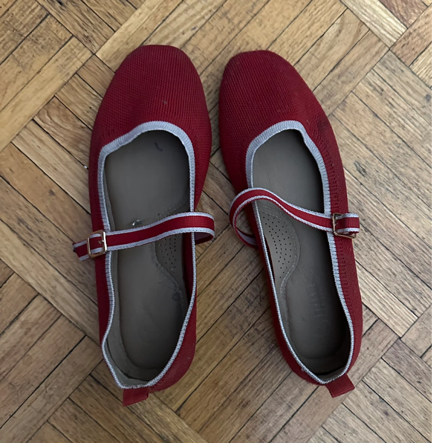 Red Mary Jane Flats with Ankle Strap - photo 2