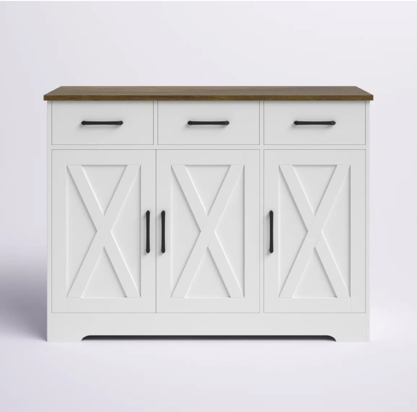 White Sideboard with 3 Drawers and 3 Cabinets