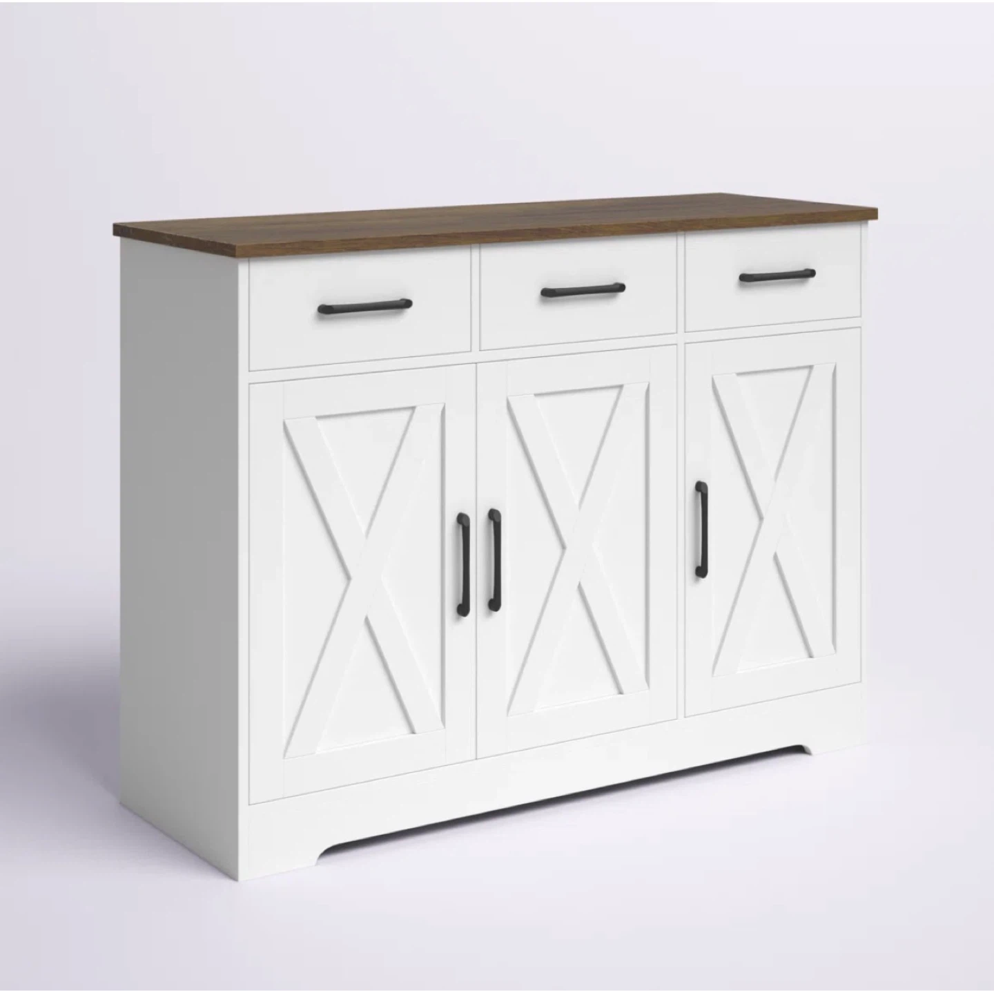 White Sideboard with 3 Drawers and 3 Cabinets - photo 4