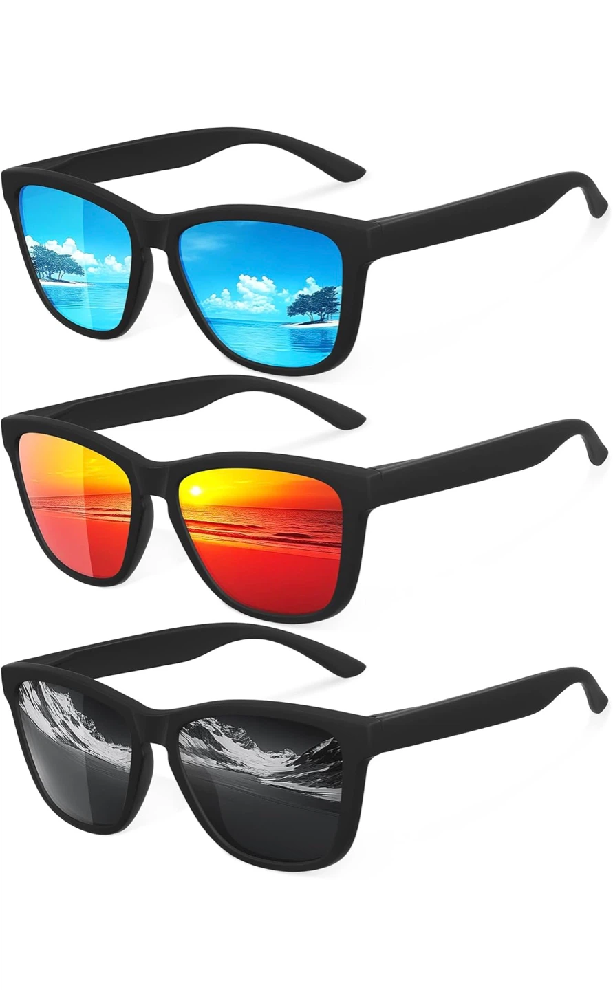 PIRLUNVS Polarized Sunglasses UV400 3 pack