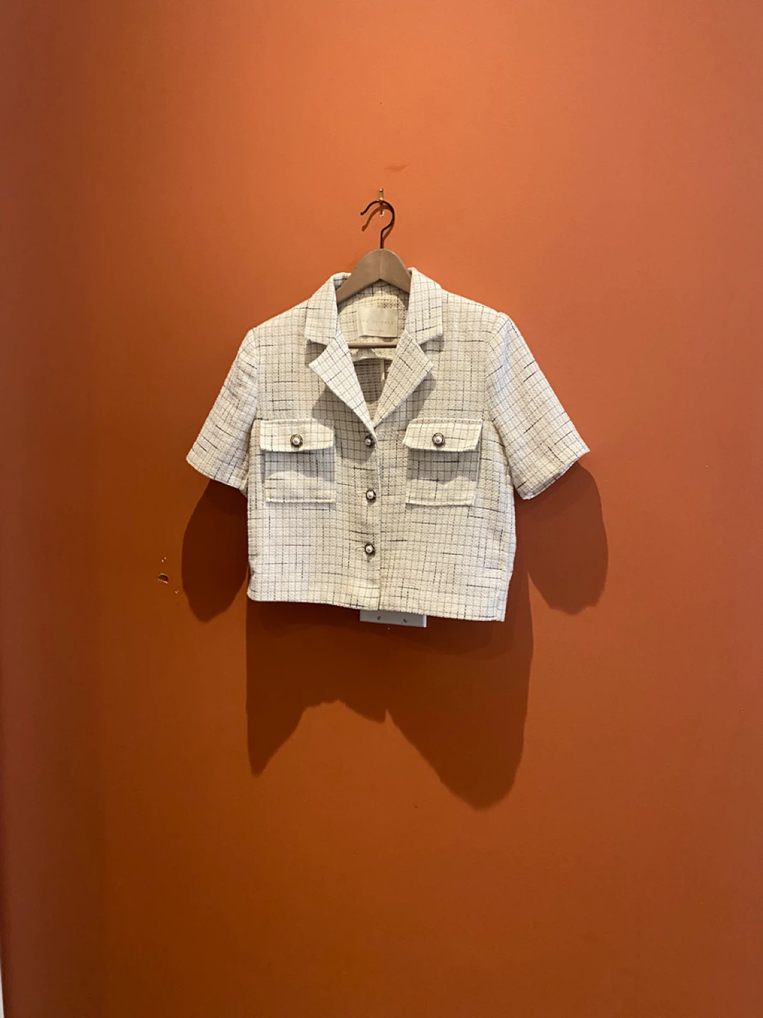 Tweed Cropped Jacket with Pockets