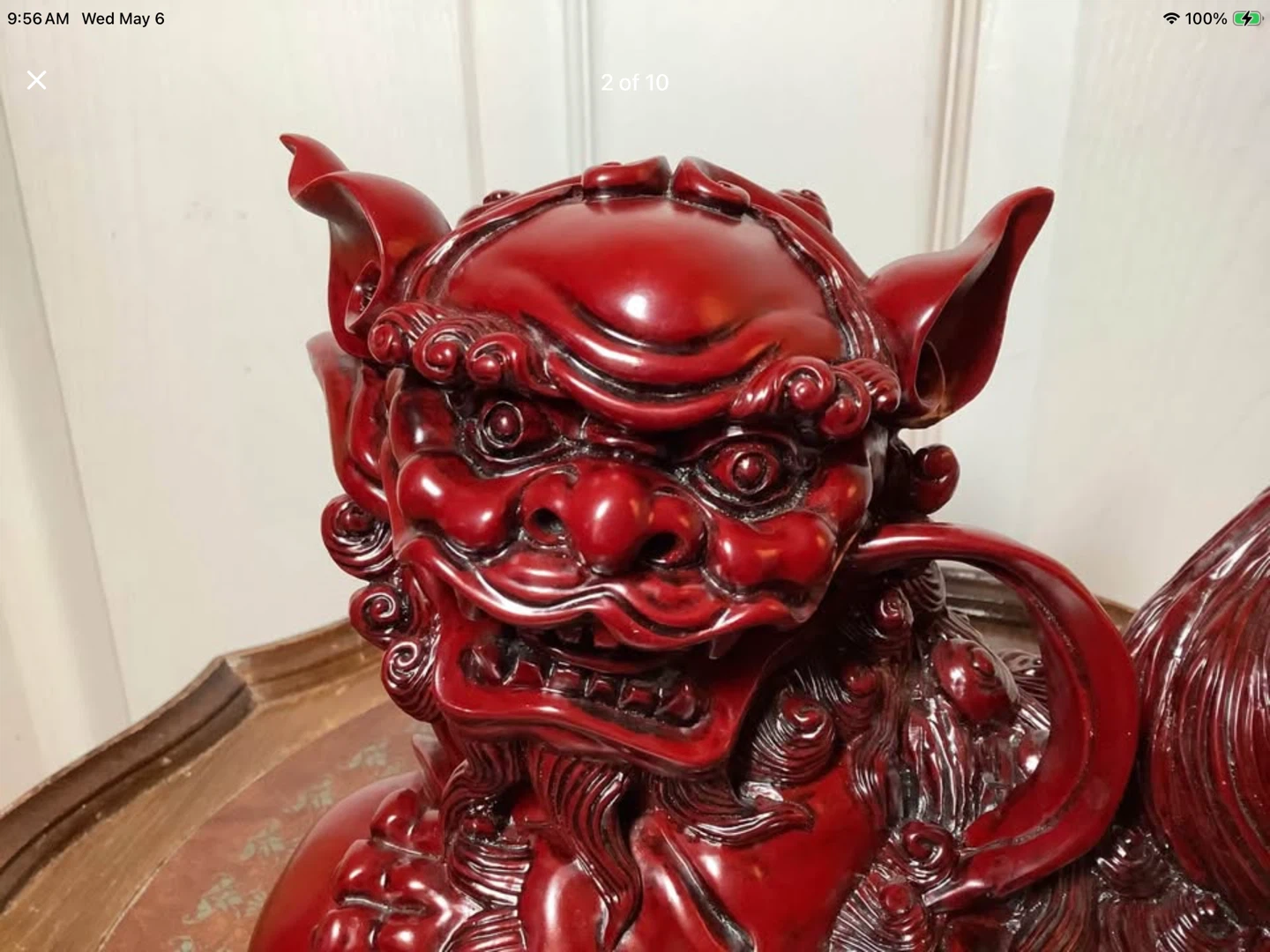 Vt Chinese Foo/Dragon/Feng Shui Dog Maroon Red 🐞 - photo 2