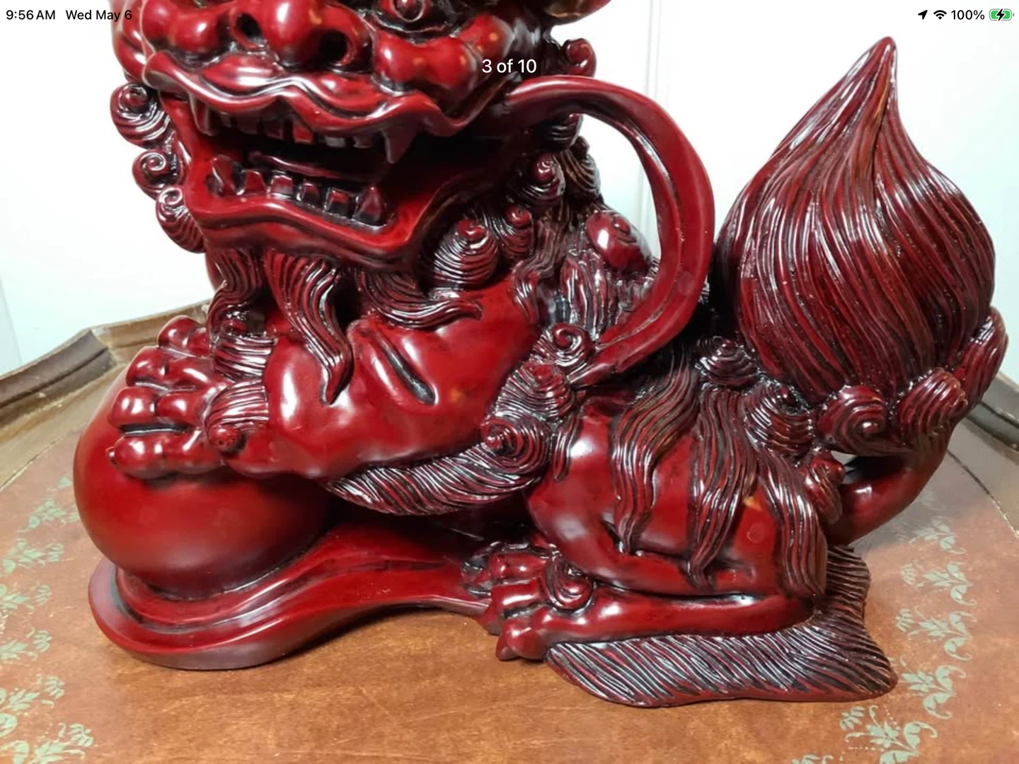 Vt Chinese Foo/Dragon/Feng Shui Dog Maroon Red 🐞 - photo 3