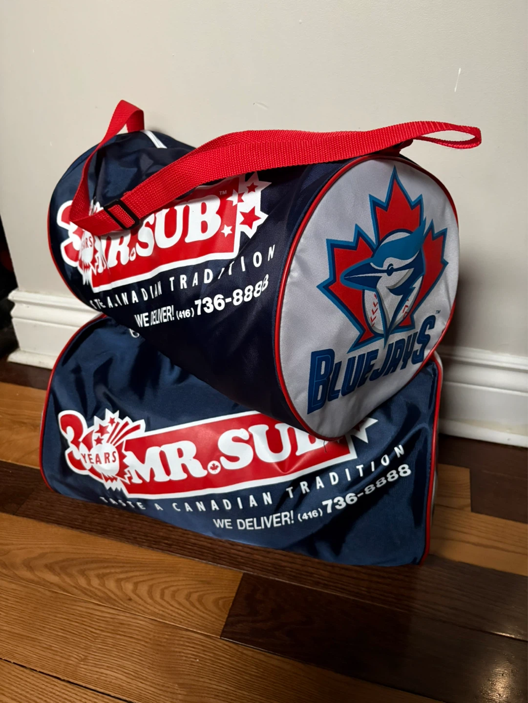 Vintage 1998 Toronto Blue Jays promo duffle bag MLB Mr Sub - photo 2