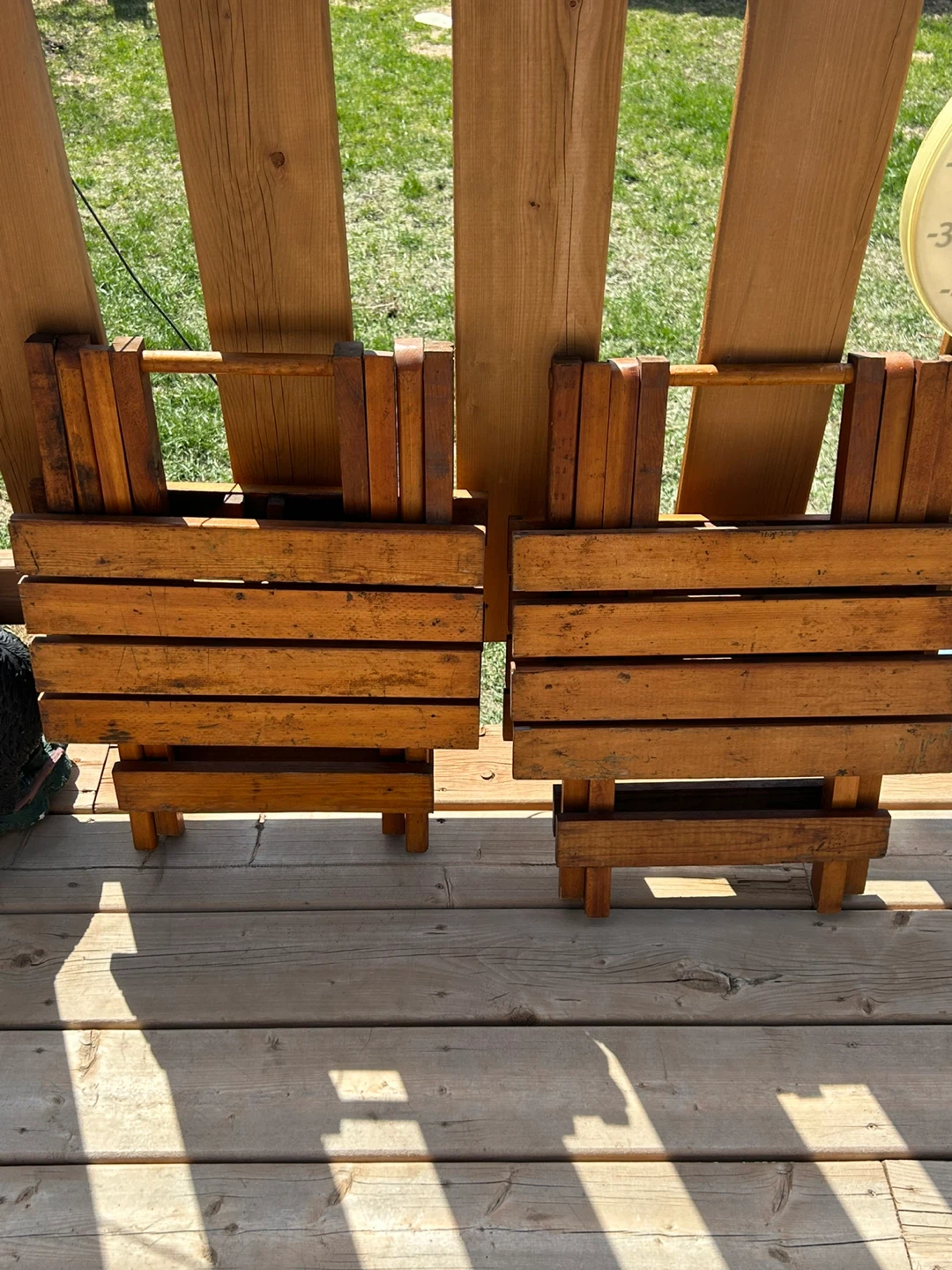 Set of 2 Wooden Folding Side Tables - photo 4