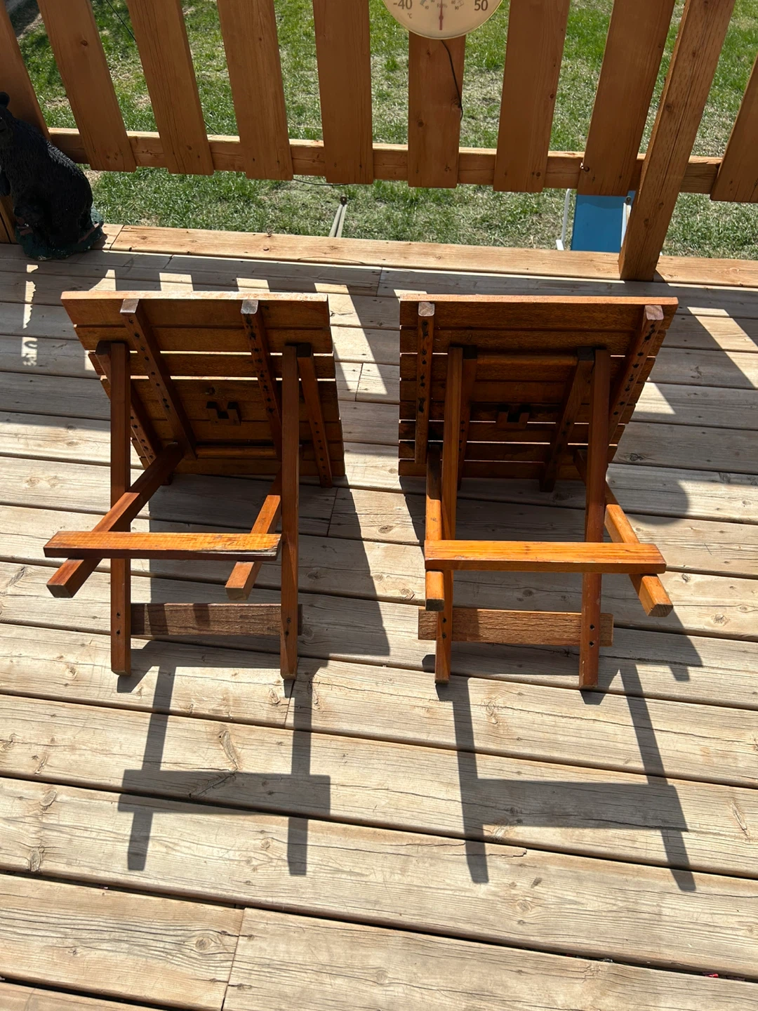 Set of 2 Wooden Folding Side Tables - photo 3