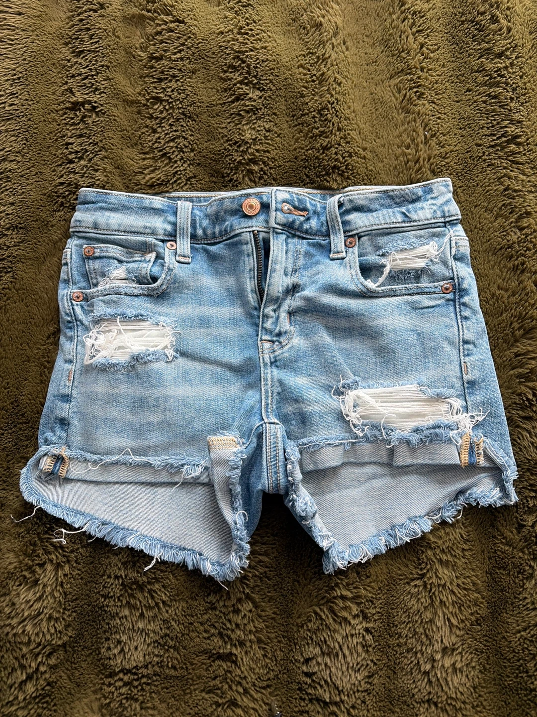 Distressed Denim Shorts