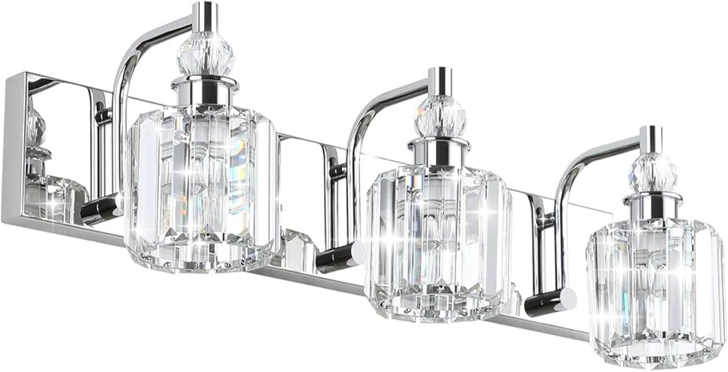 Ralbay Lighting 3-Light Crystal Vanity Light Fixture