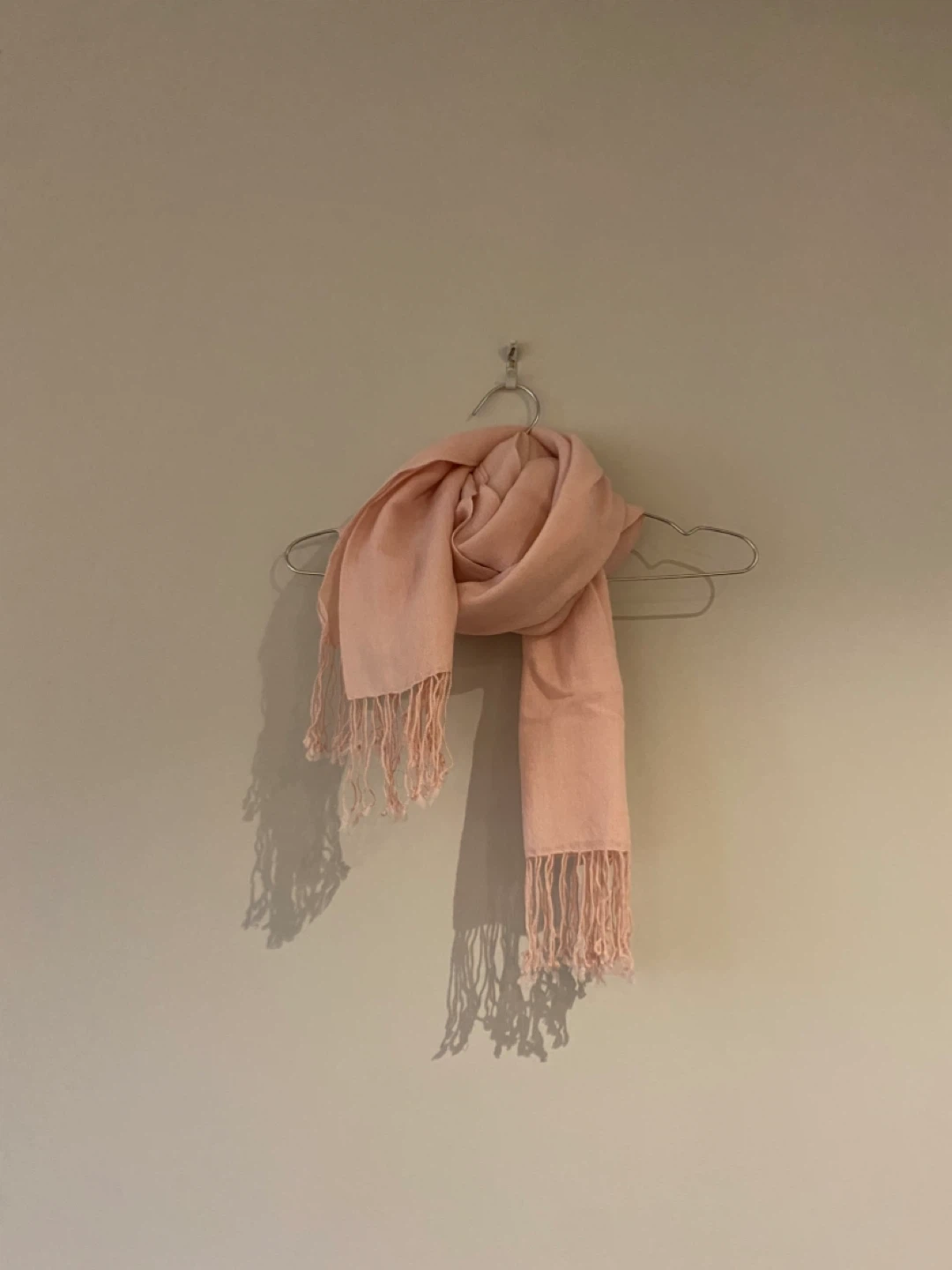 Pashmina Light Pink Scarf with Tassels