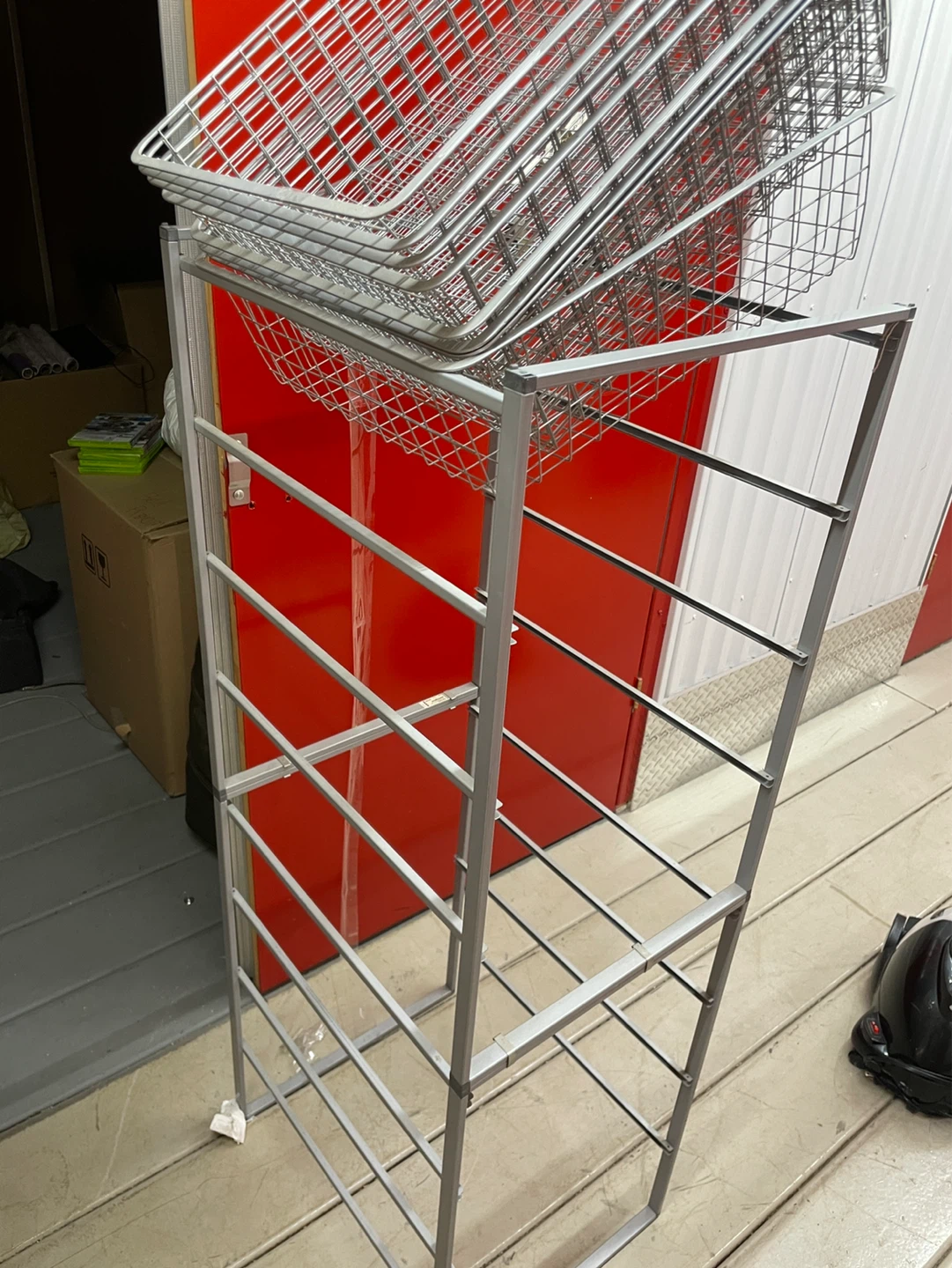 Large IKEA Metal Storage Rack with Baskets