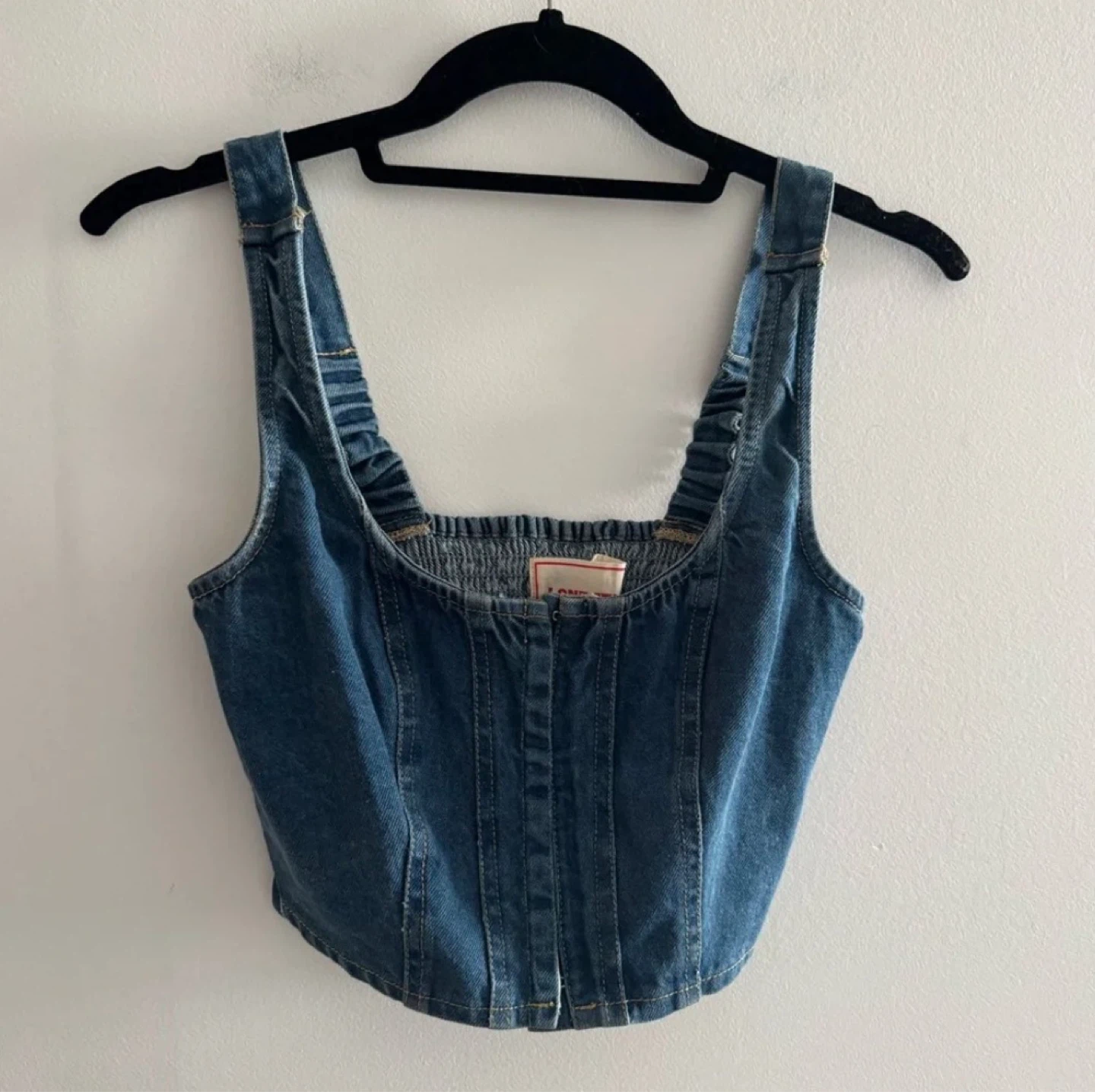Y2K Lone Star - Denim Corset Top Size S