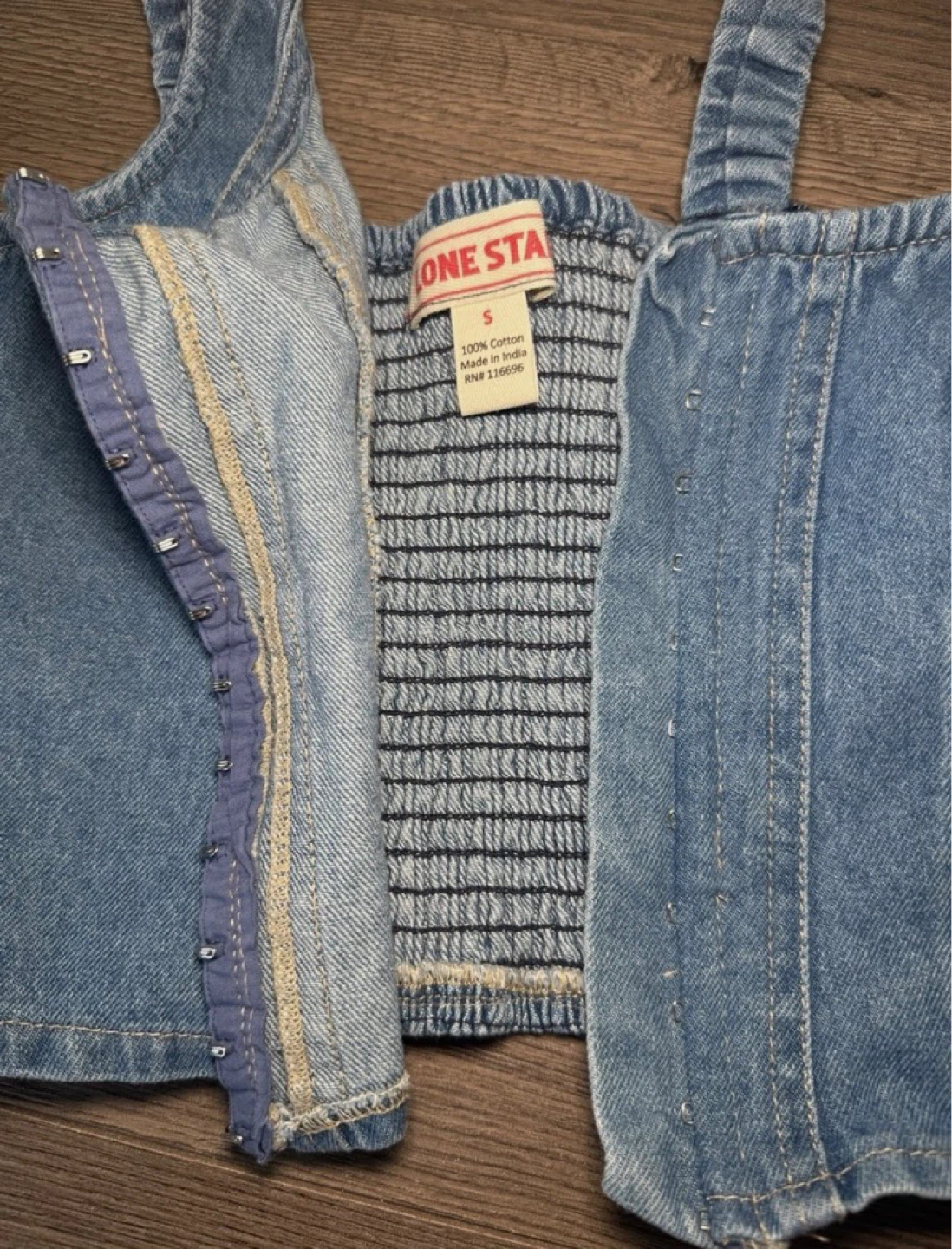 Y2K Lone Star - Denim Corset Top Size S - photo 3