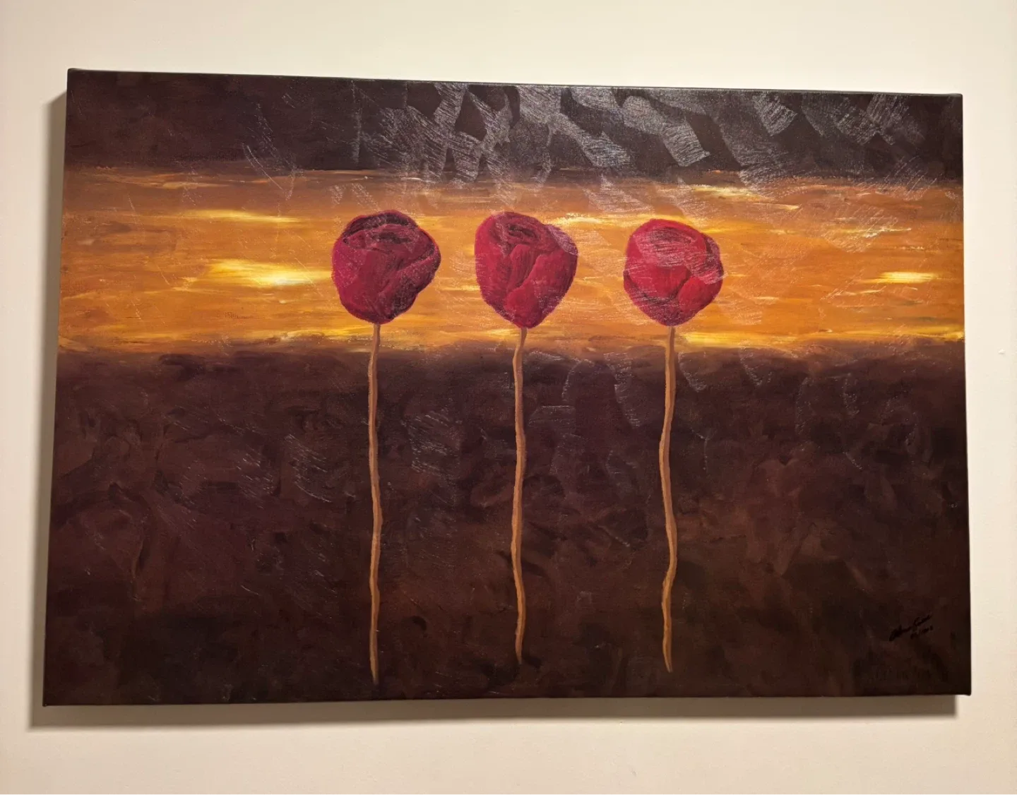 Alicia Soave "Three Red Roses" Canvas Print - 92/1000