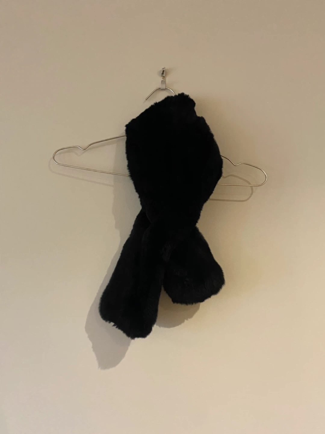 Black Faux Fur Scarf