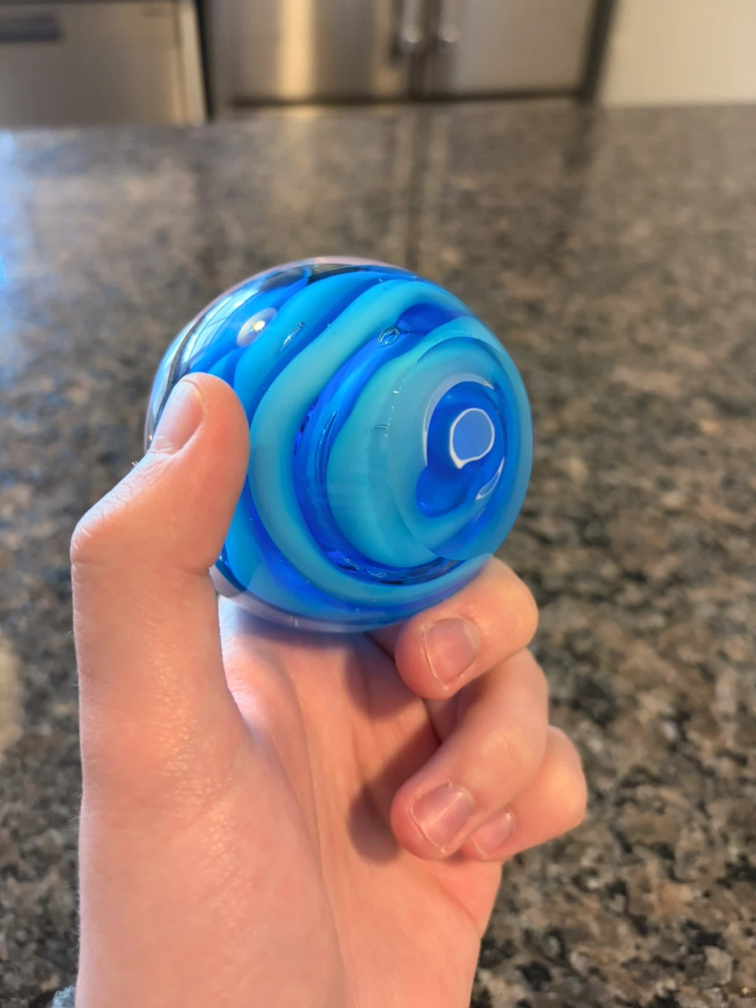 Blue Swirl Glass Paperweight - photo 4