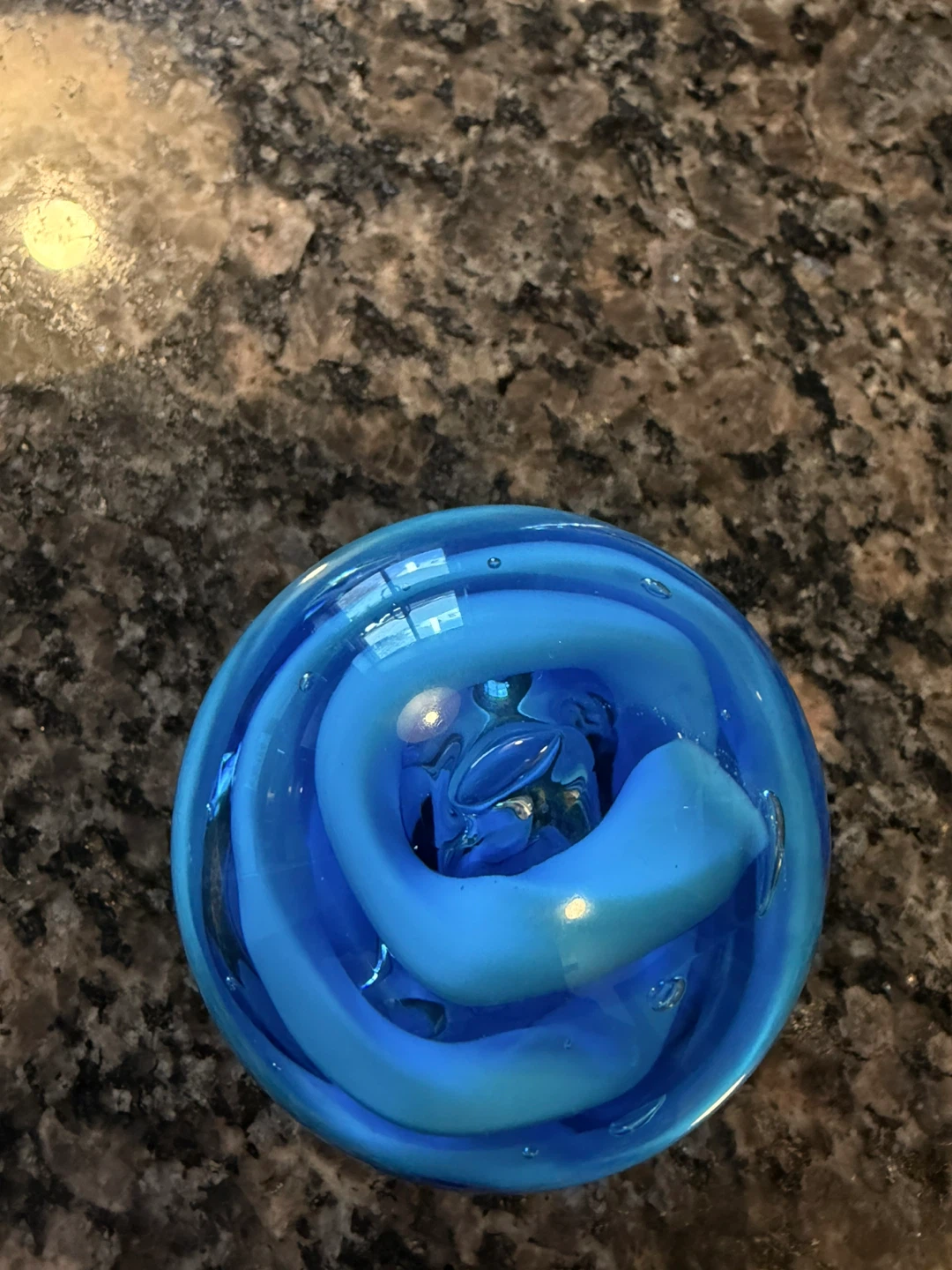 Blue Swirl Glass Paperweight - photo 2
