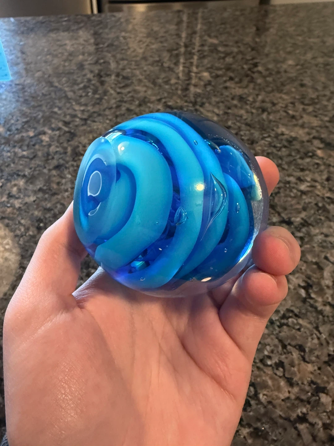 Blue Swirl Glass Paperweight - photo 5