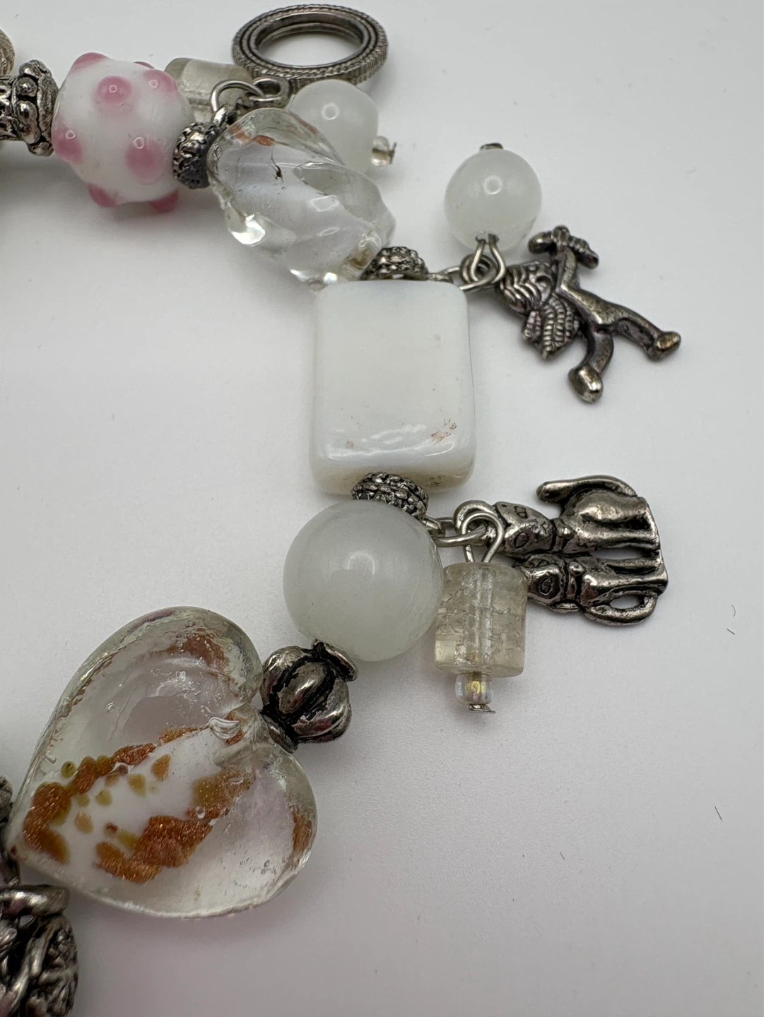 Charm Bracelet with Glass Beads and Animal Charms - photo 4