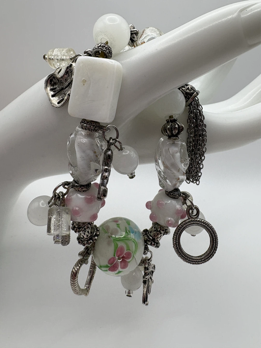 Charm Bracelet with Glass Beads and Animal Charms - photo 3
