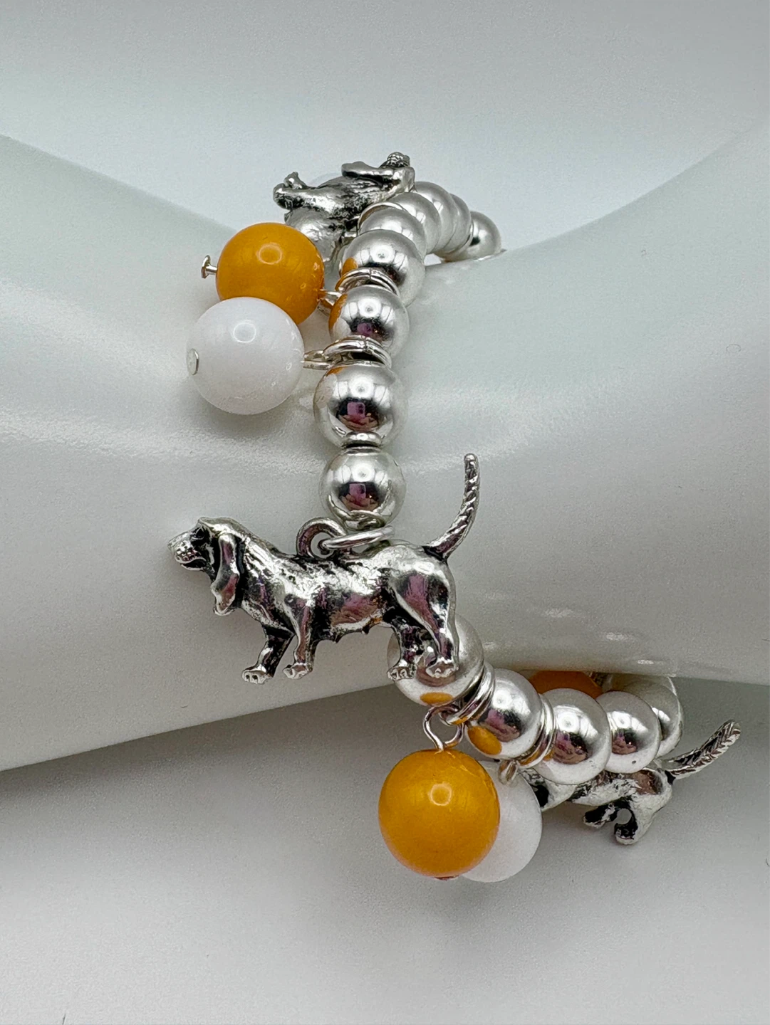 Stretch Bracelet with Dog Charms and Beads - photo 4
