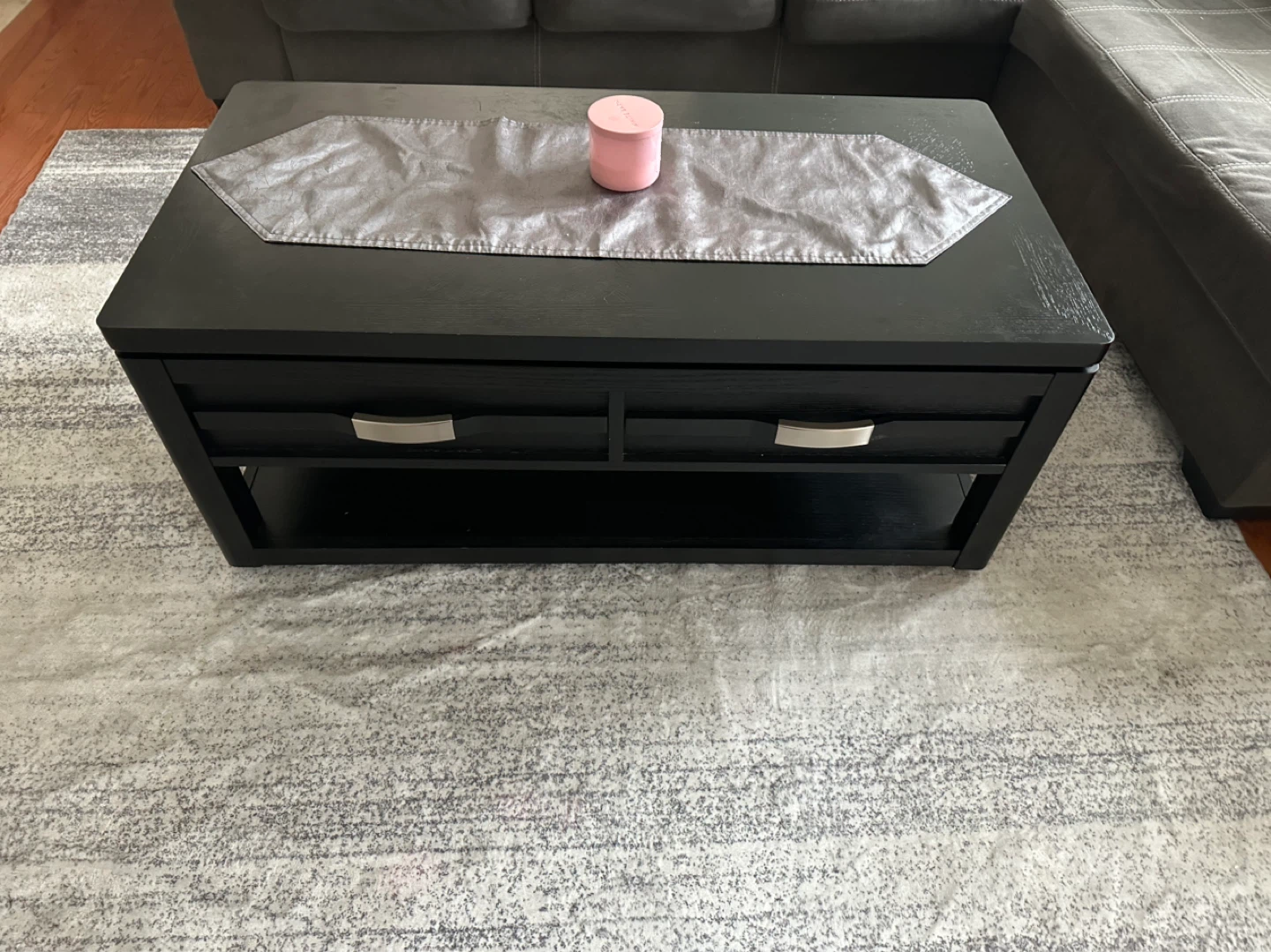 Black Lift-Top Coffee Table with Storage